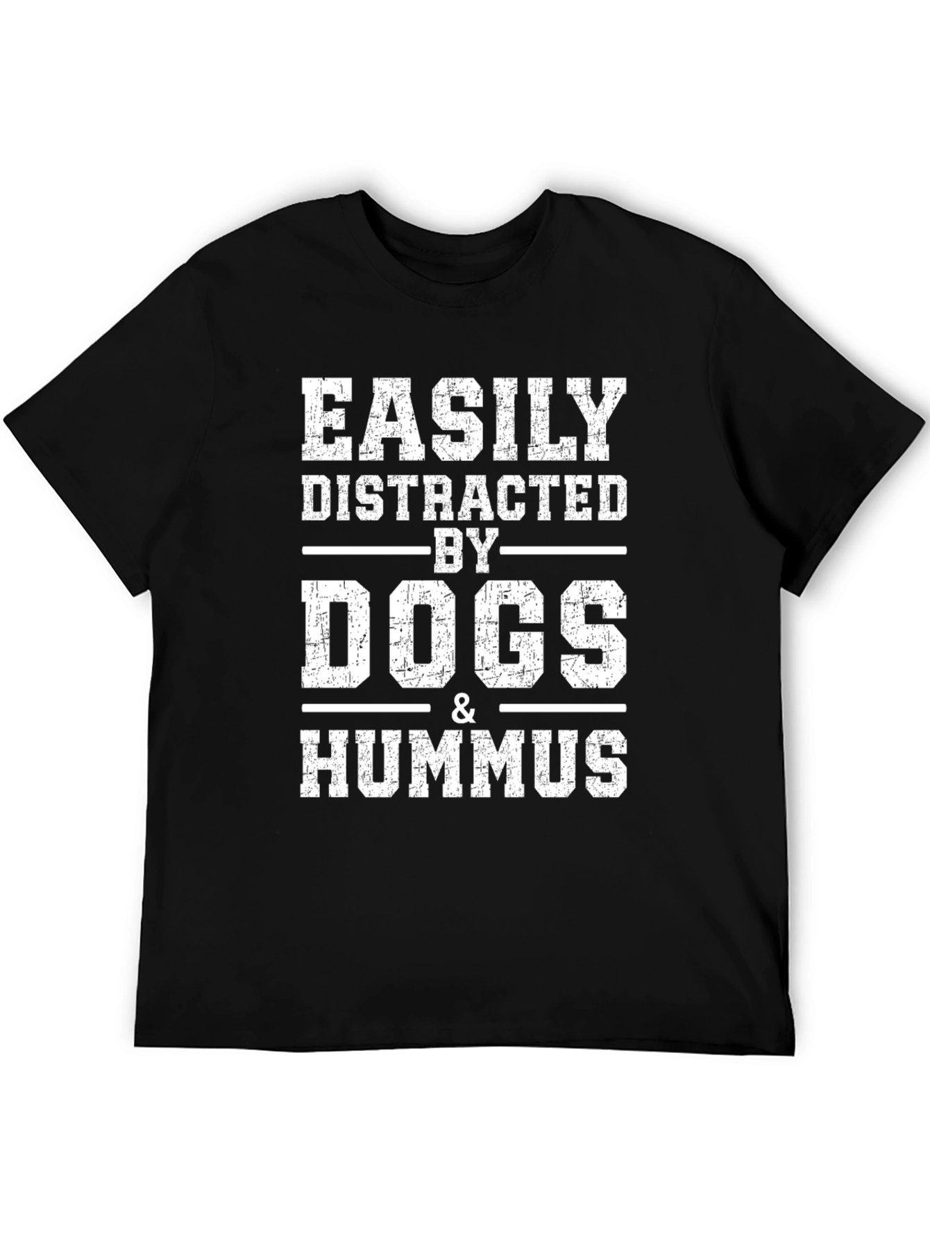 Easily Distracted by Dogs & Hummus Funny T-Shirt