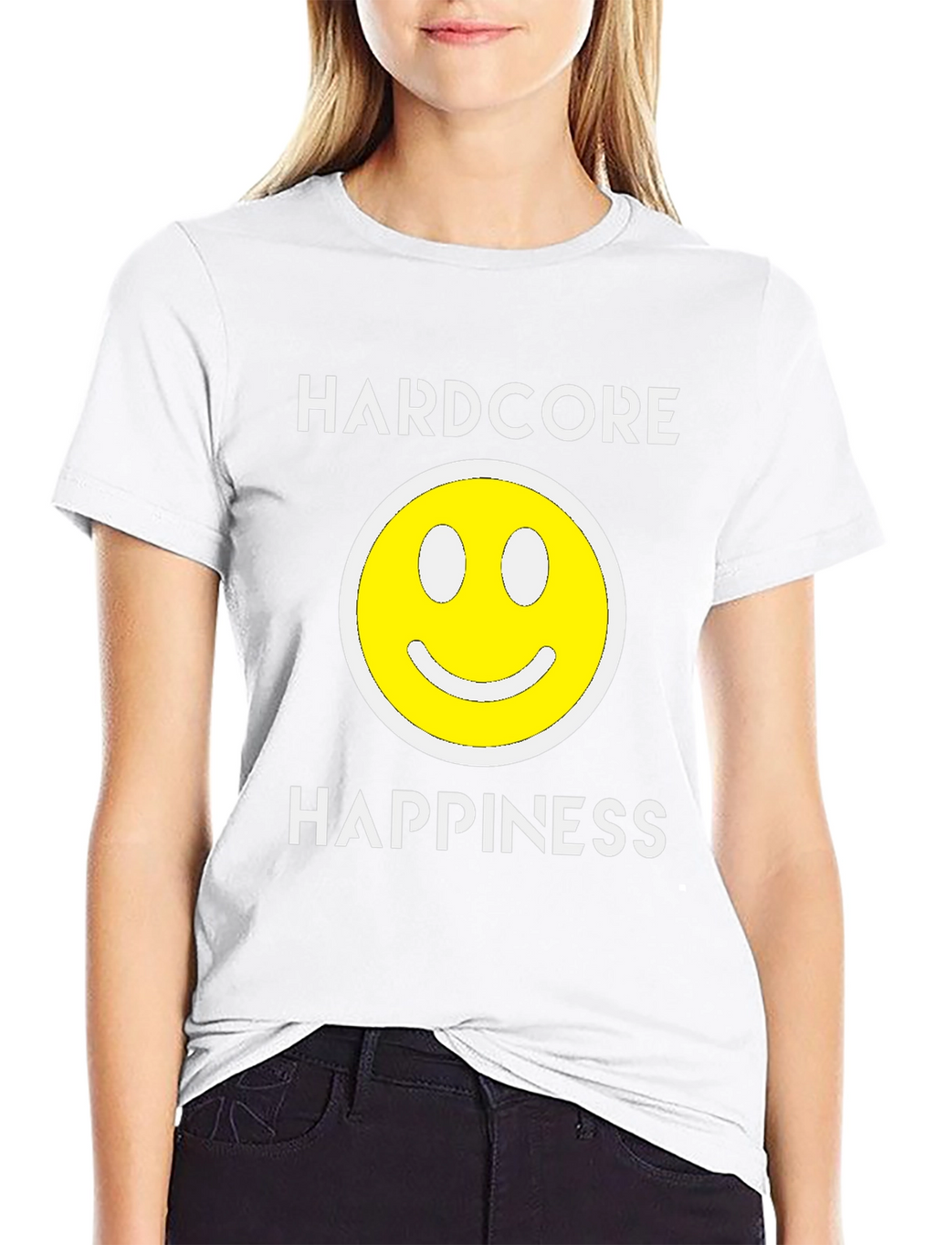 Hardcore Happiness Graphic T-Shirt - Black