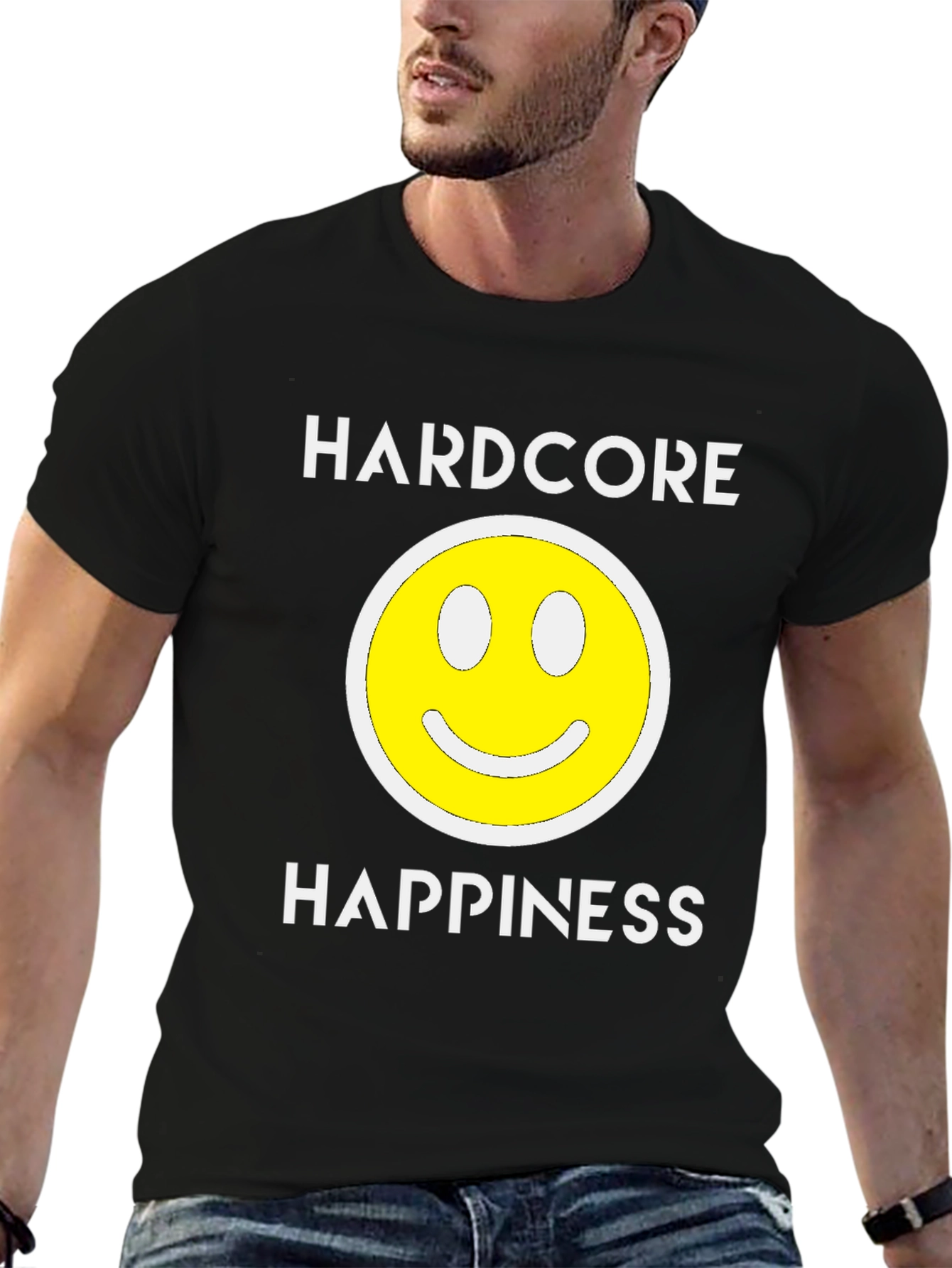 Hardcore Happiness Graphic T-Shirt - Black