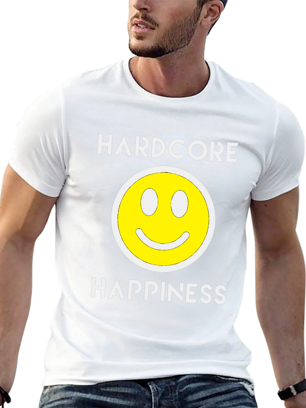 Hardcore Happiness Graphic T-Shirt - Black