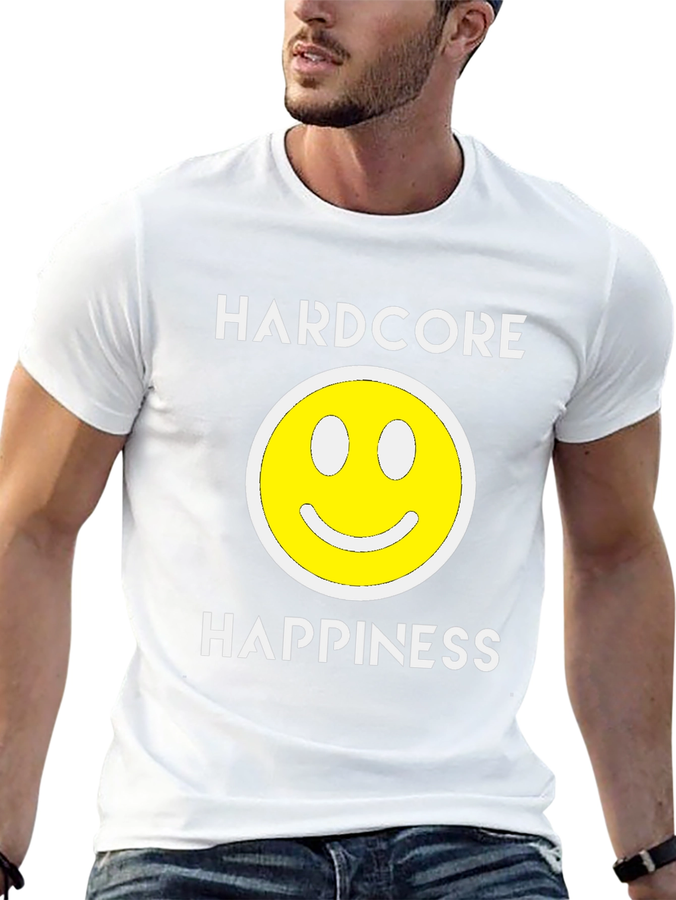 Hardcore Happiness Graphic T-Shirt - Black