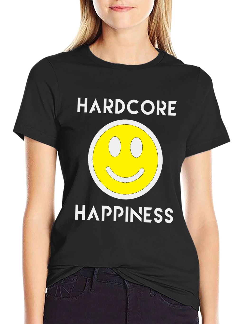 Hardcore Happiness Graphic T-Shirt - Black