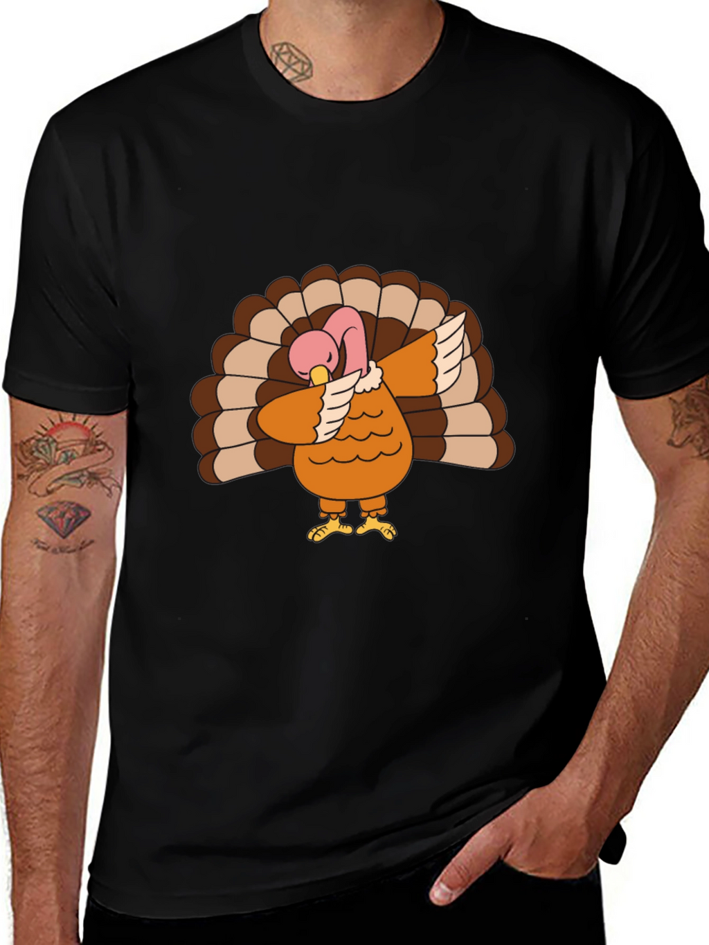 Dabbing Turkey Graphic Tee - Thanksgiving Fun!