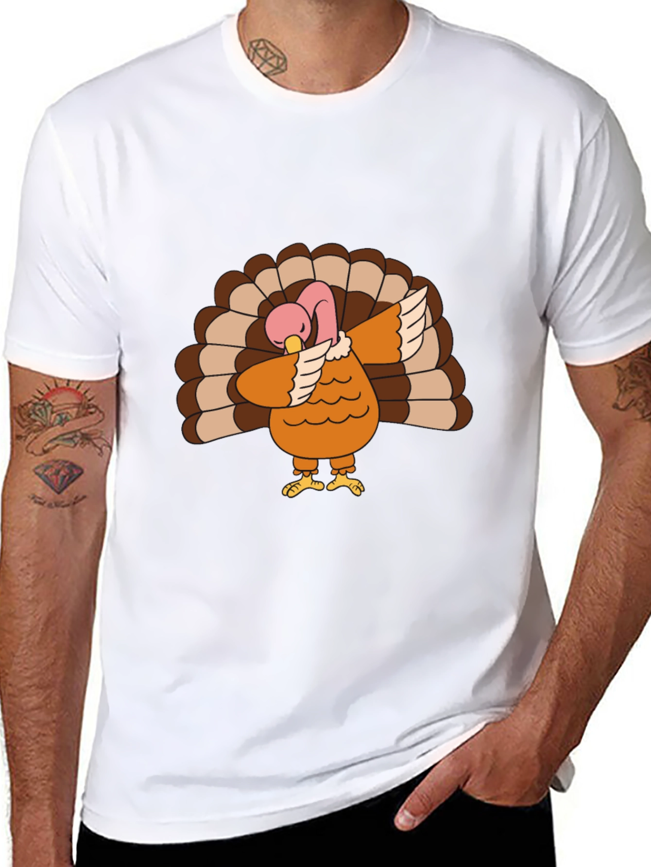 Dabbing Turkey Graphic Tee - Thanksgiving Fun!