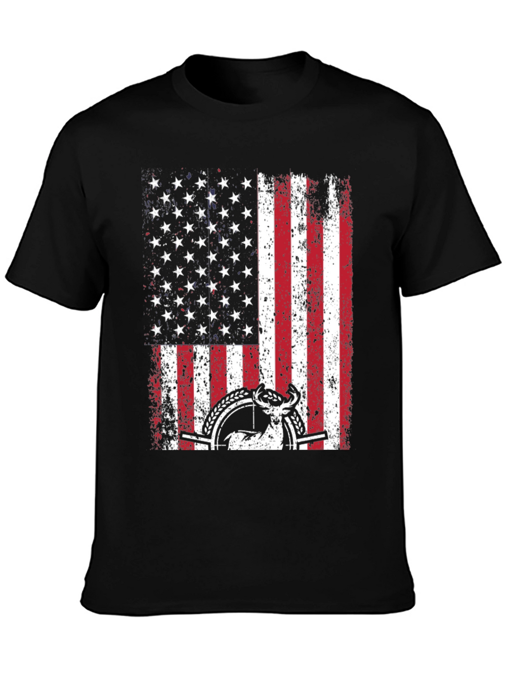 American Flag Deer Hunting Graphic Tee