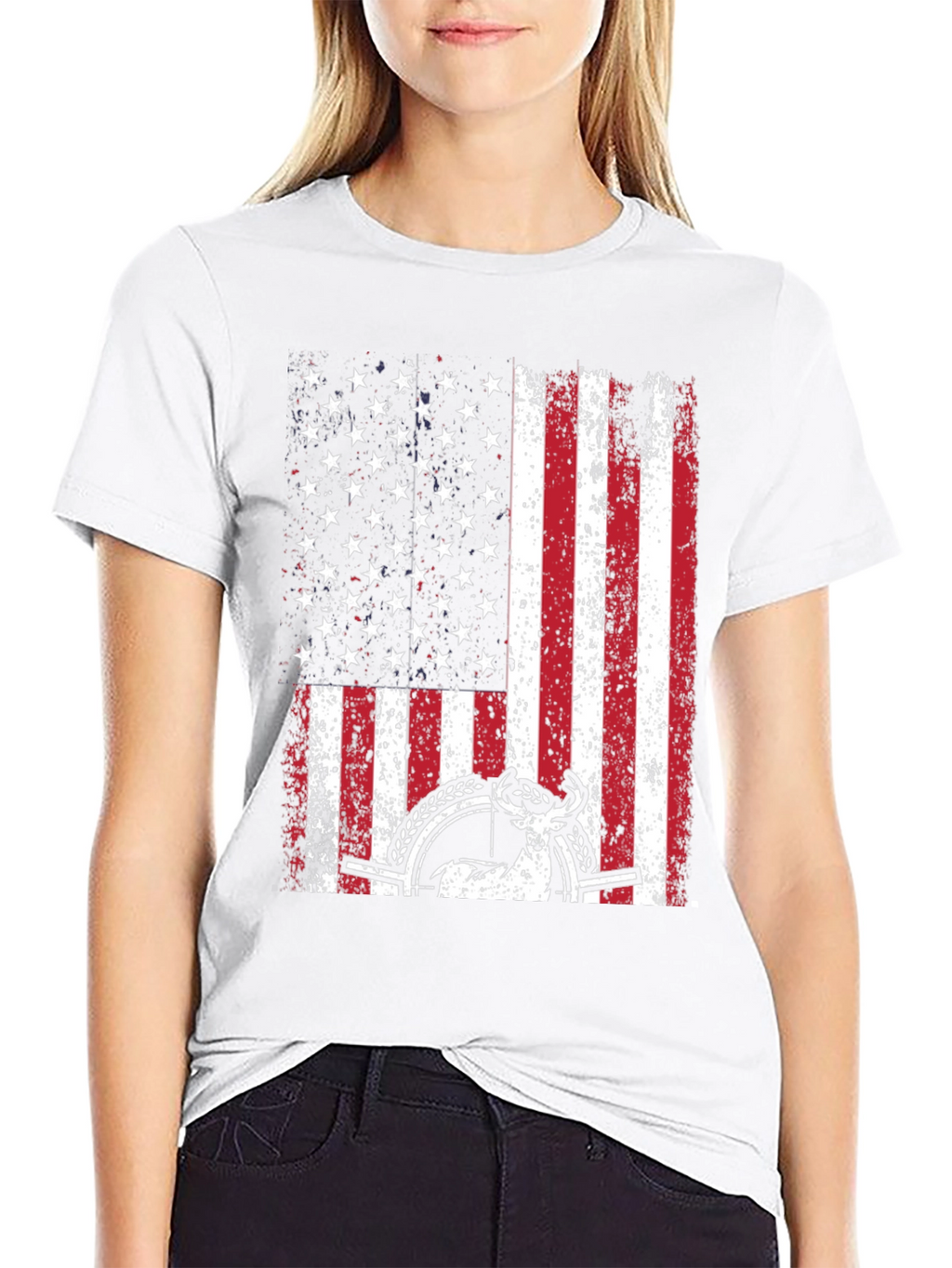 American Flag Deer Hunting Graphic Tee