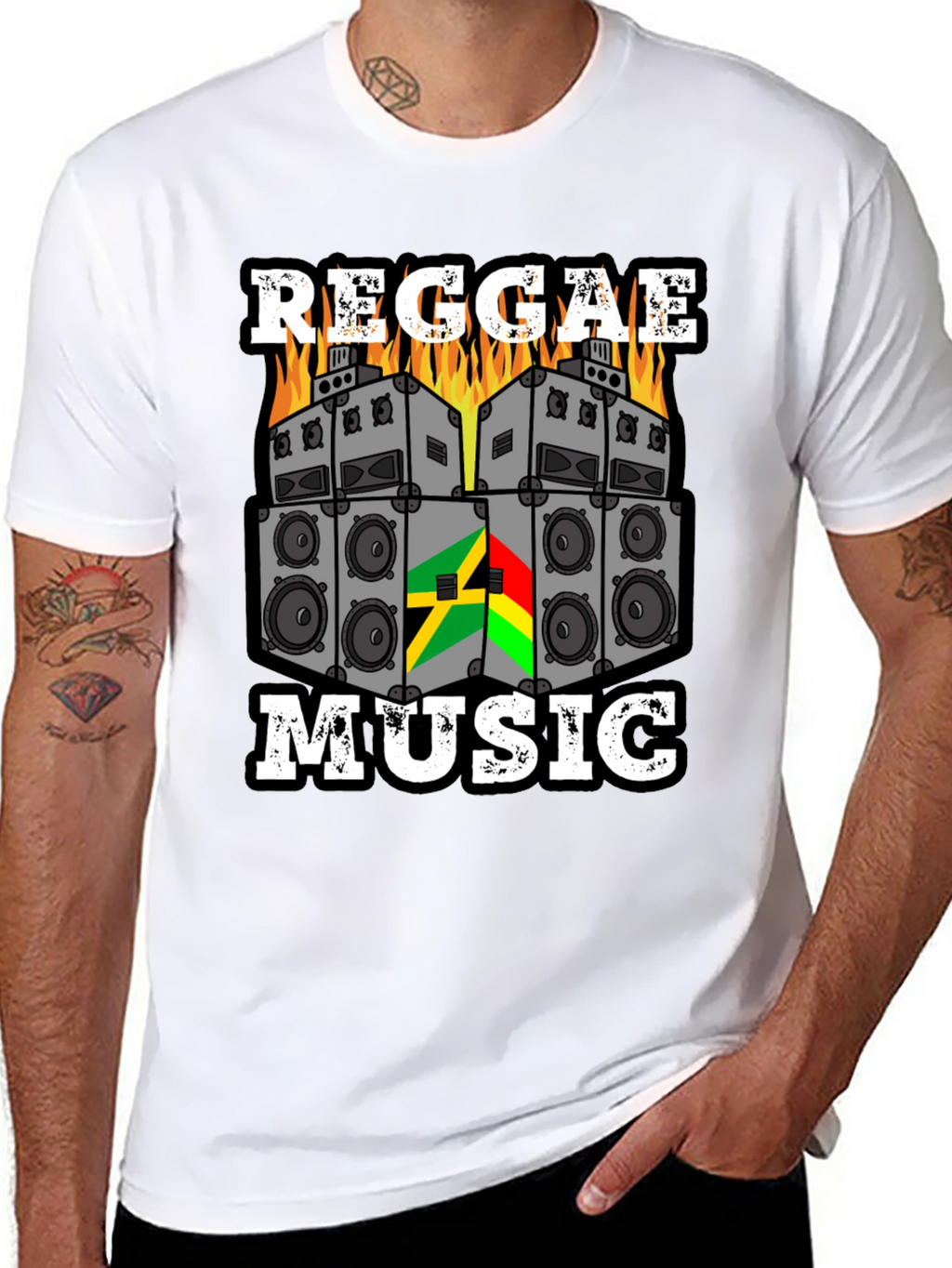 Reggae Music Graphic Tee - Black Cotton