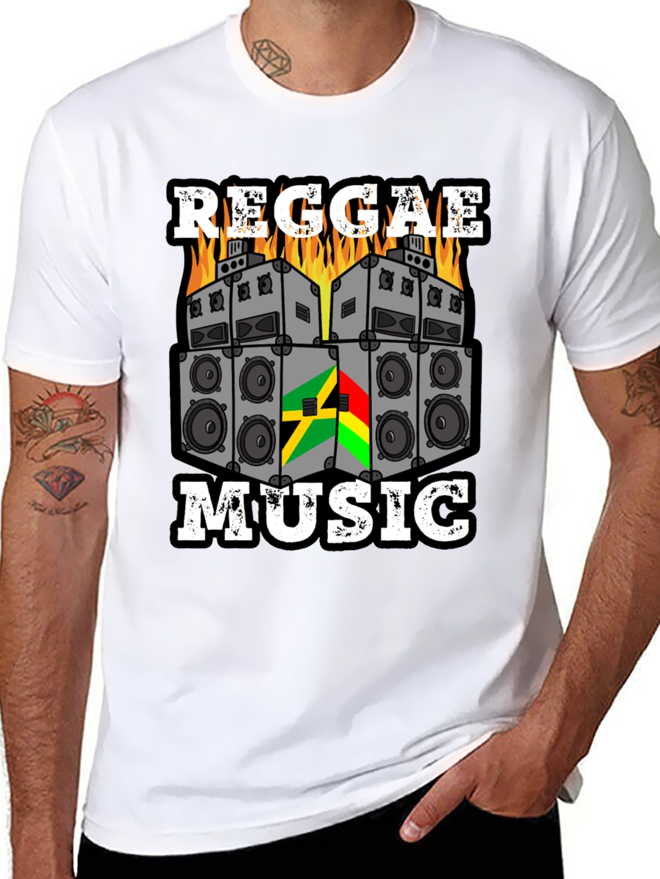 Reggae Music Graphic Tee - Black Cotton