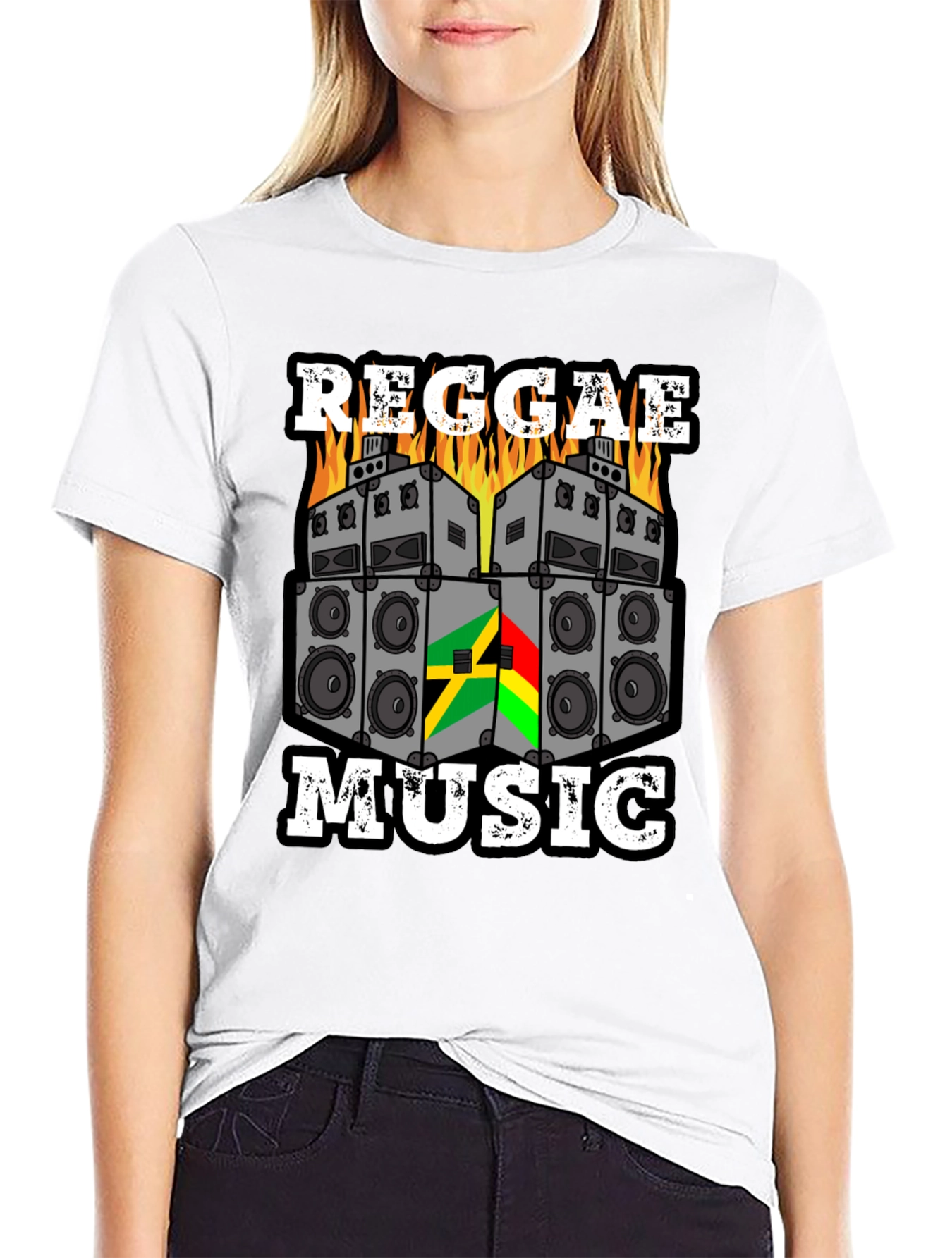 Reggae Music Graphic Tee - Black Cotton
