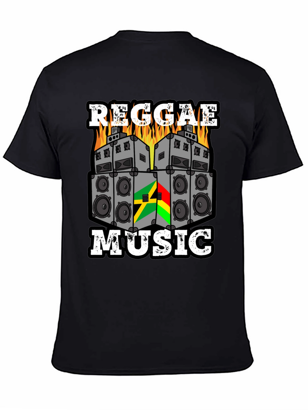 Reggae Music Graphic Tee - Black Cotton