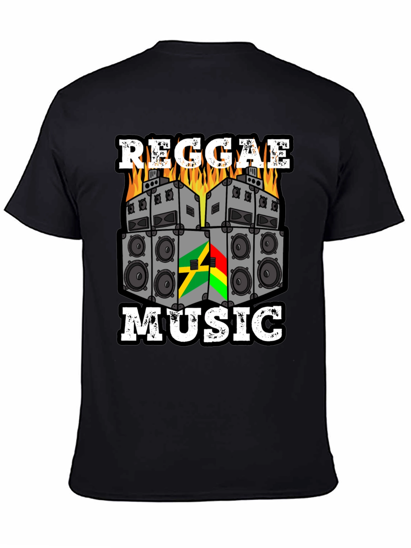 Reggae Music Graphic Tee - Black Cotton