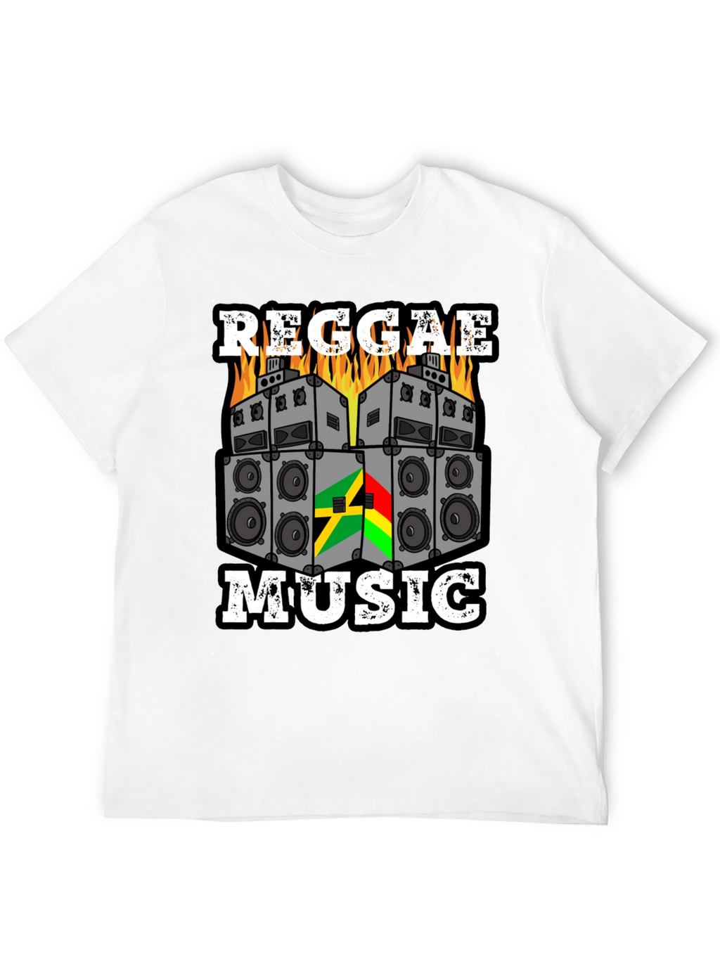 Reggae Music Graphic Tee - Black Cotton