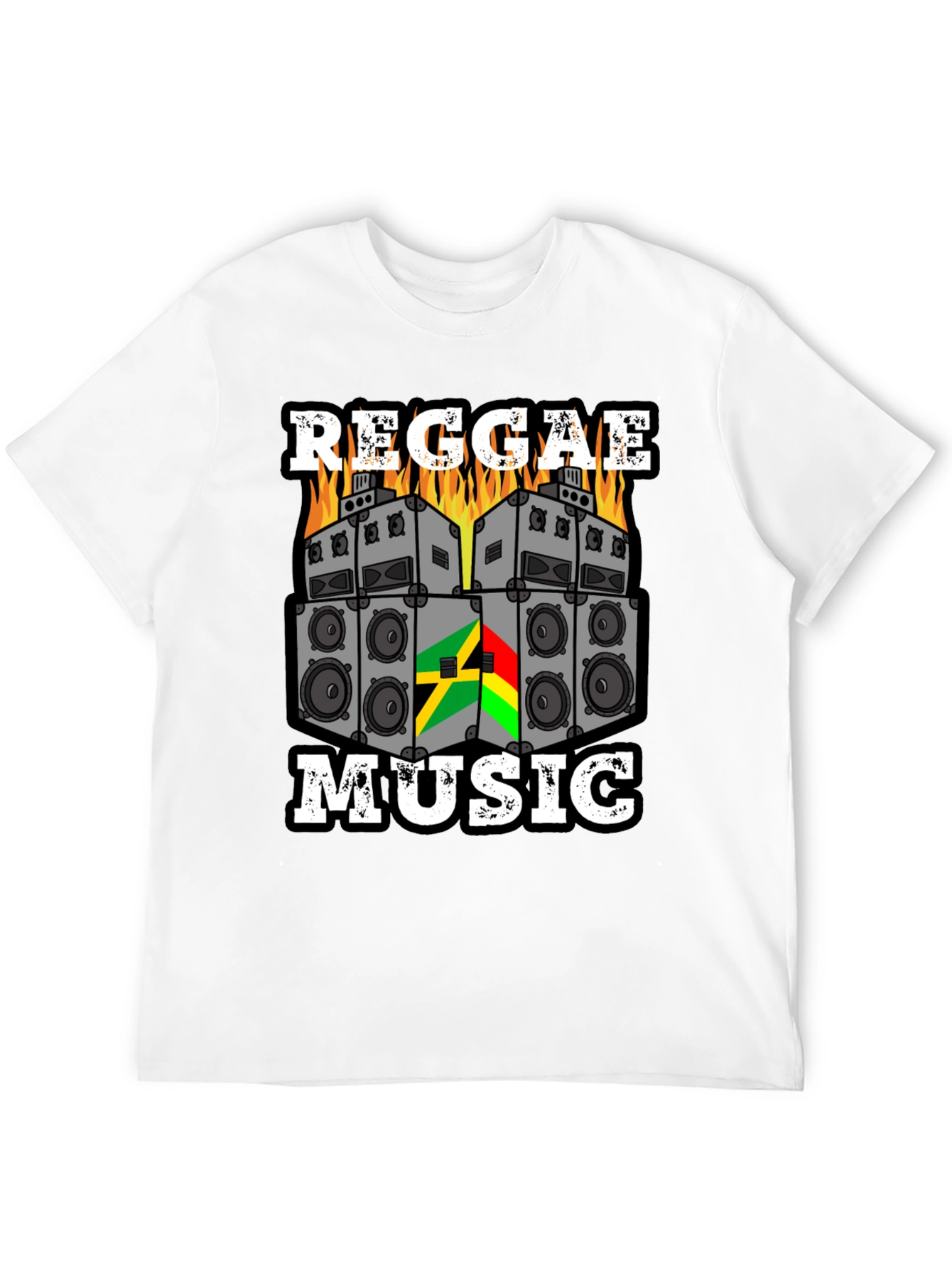 Reggae Music Graphic Tee - Black Cotton