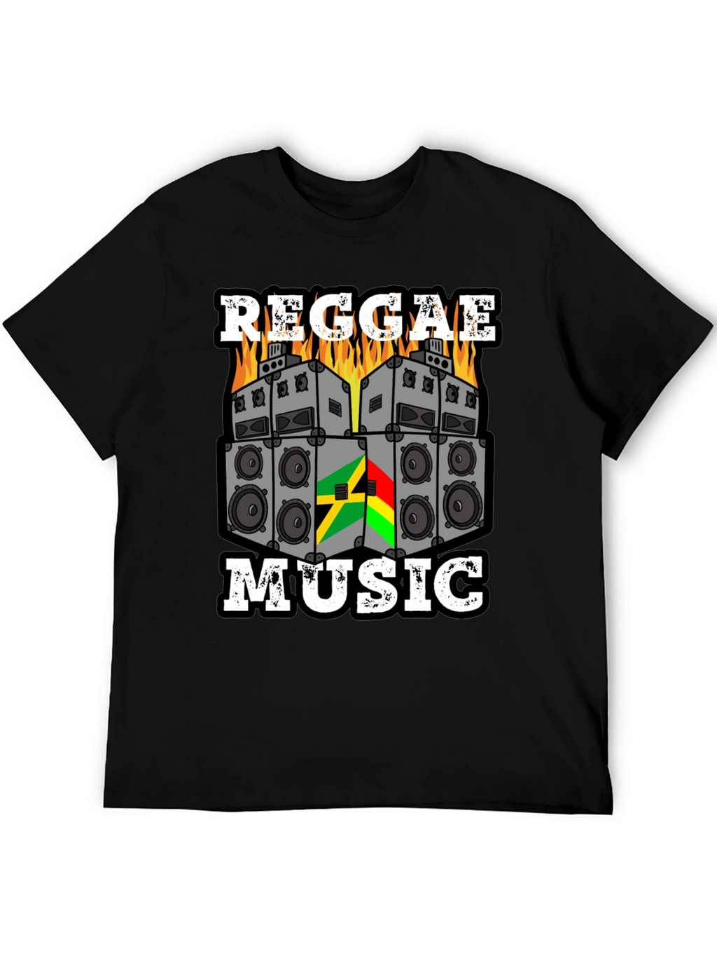 Reggae Music Graphic Tee - Black Cotton