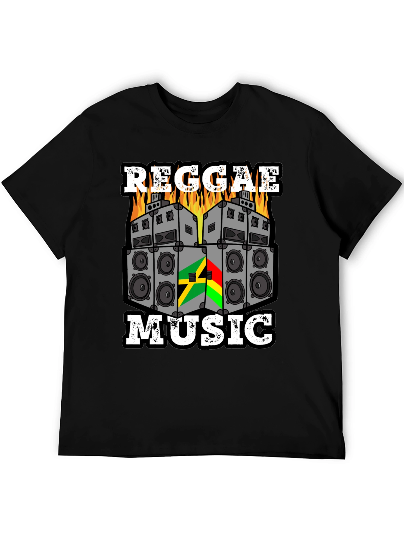 Reggae Music Graphic Tee - Black Cotton