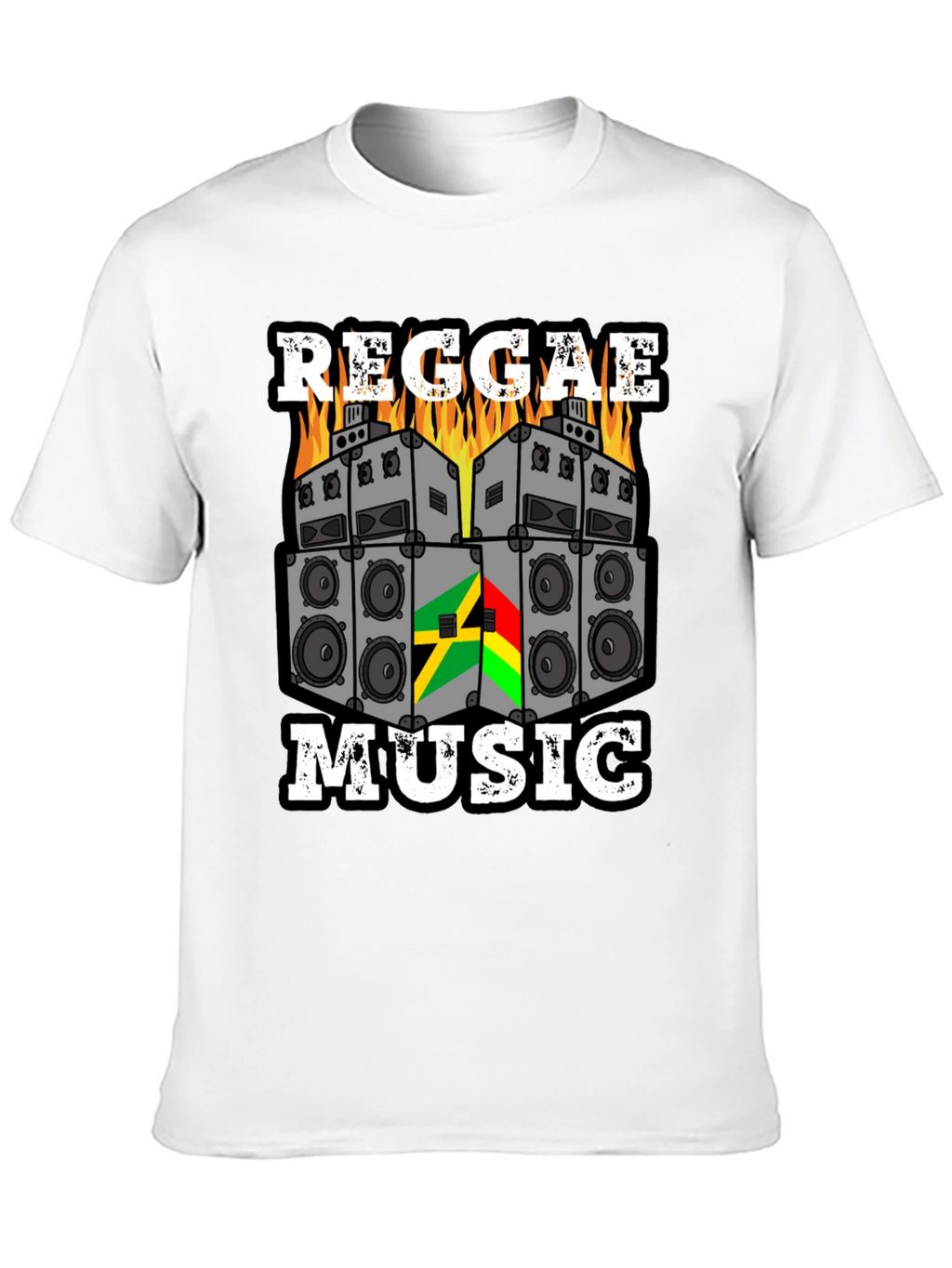 Reggae Music Graphic Tee - Black Cotton