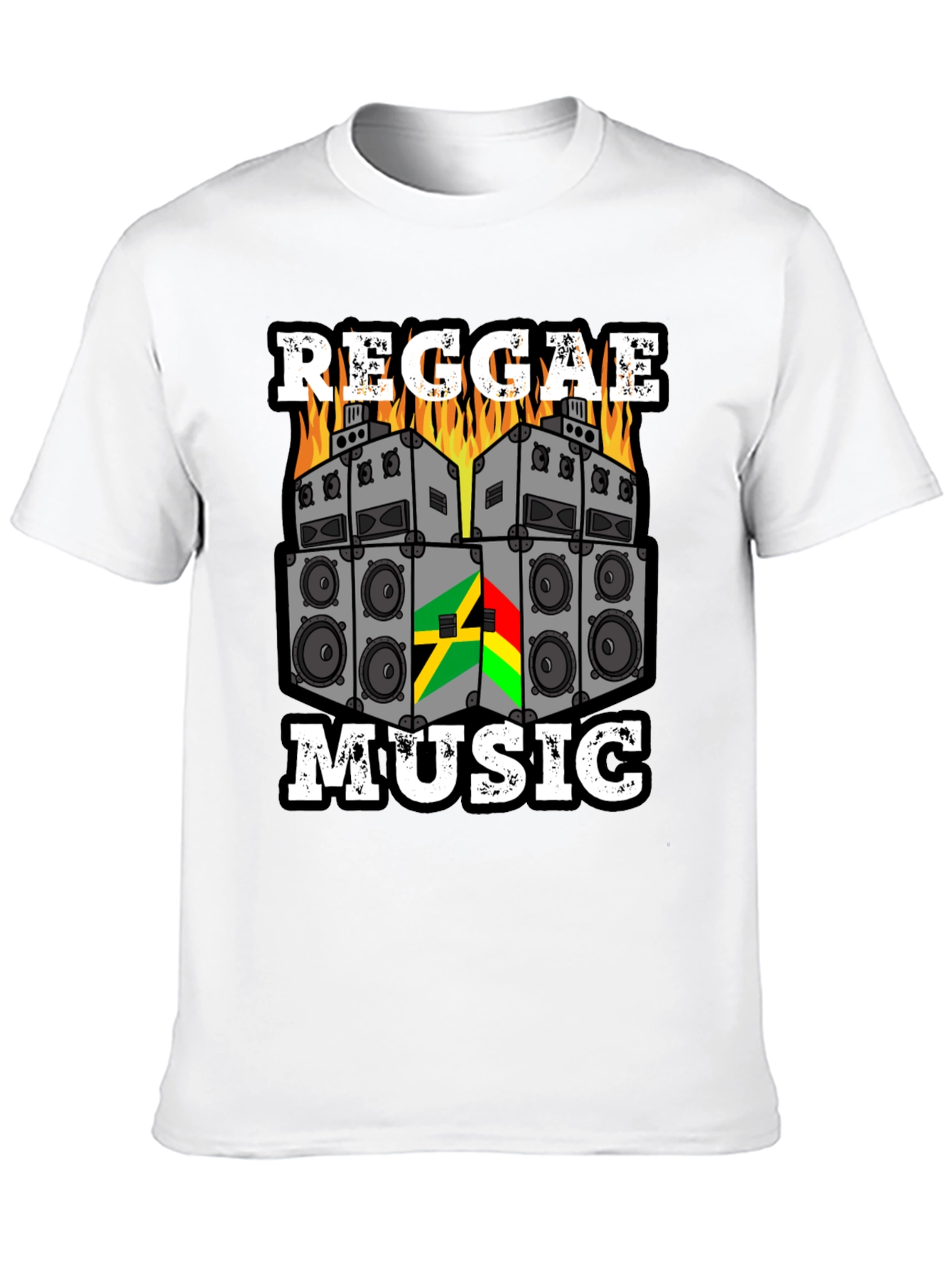 Reggae Music Graphic Tee - Black Cotton