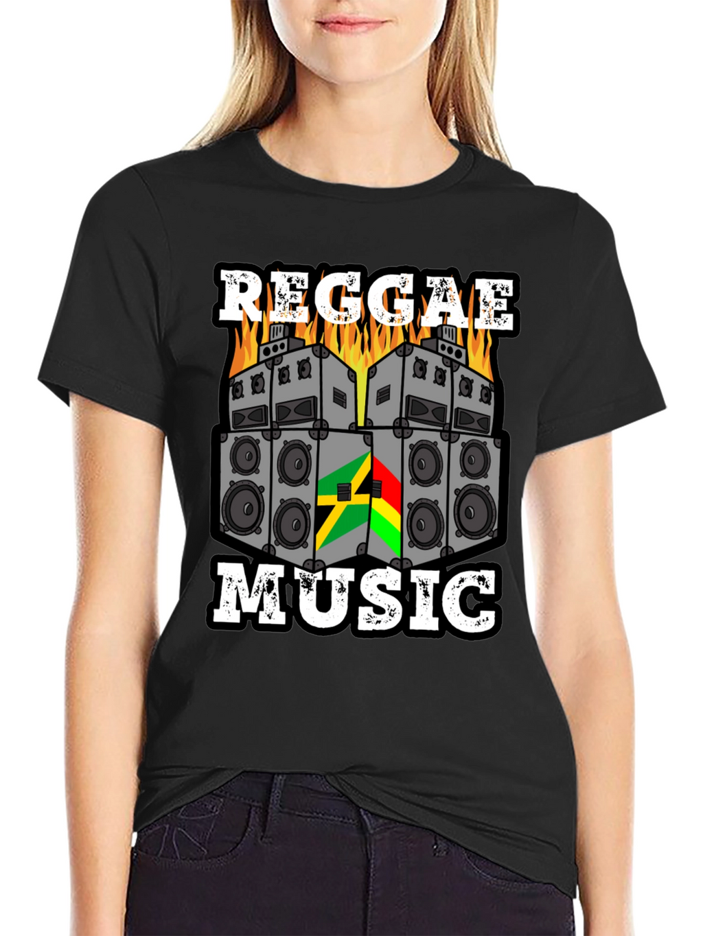 Reggae Music Graphic Tee - Black Cotton