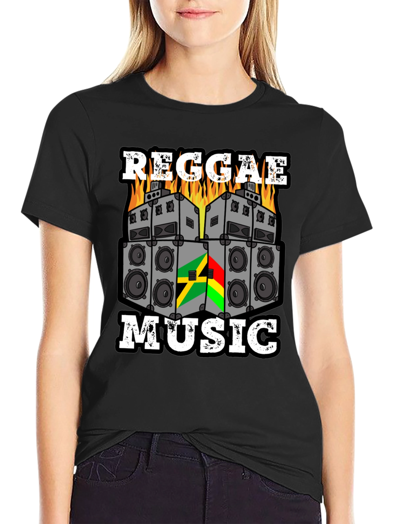 Reggae Music Graphic Tee - Black Cotton