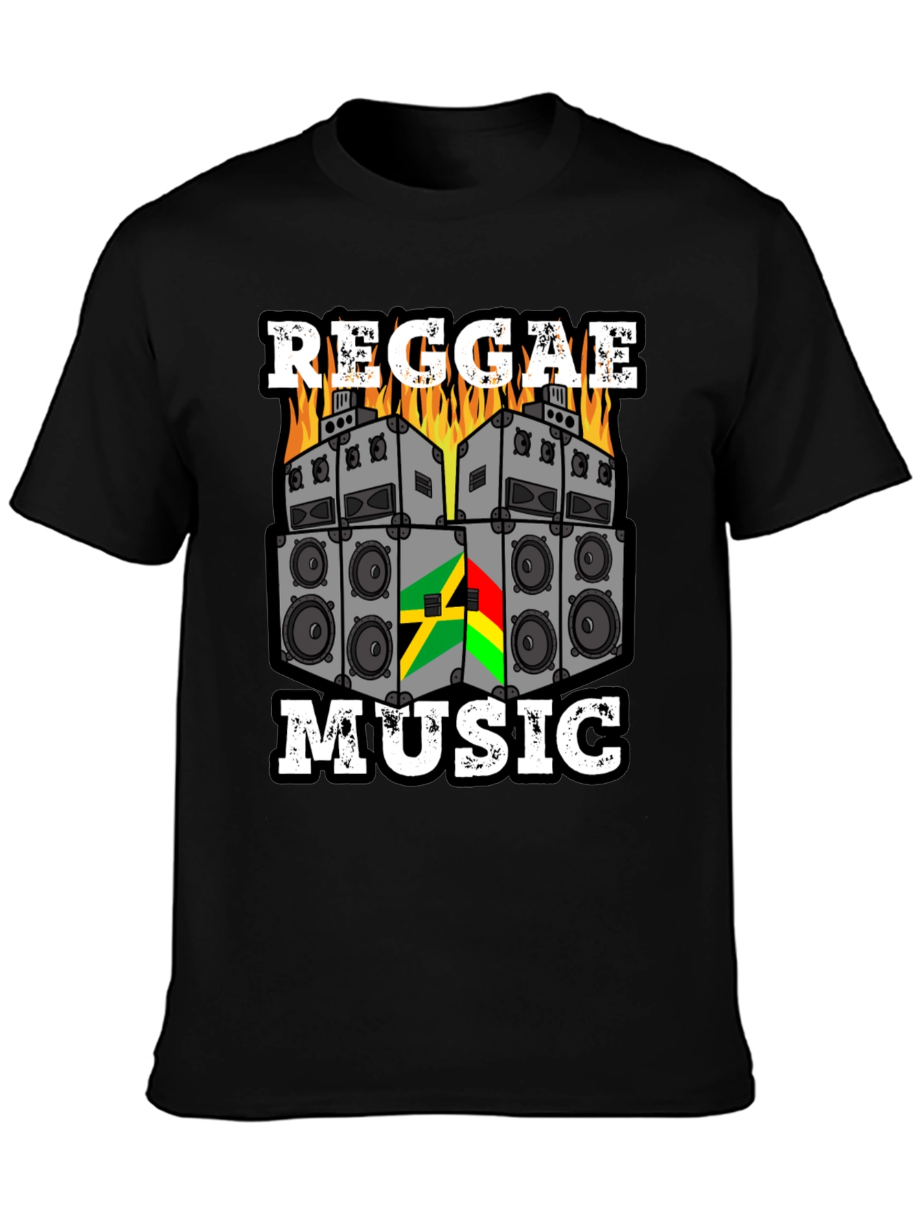 Reggae Music Graphic Tee - Black Cotton