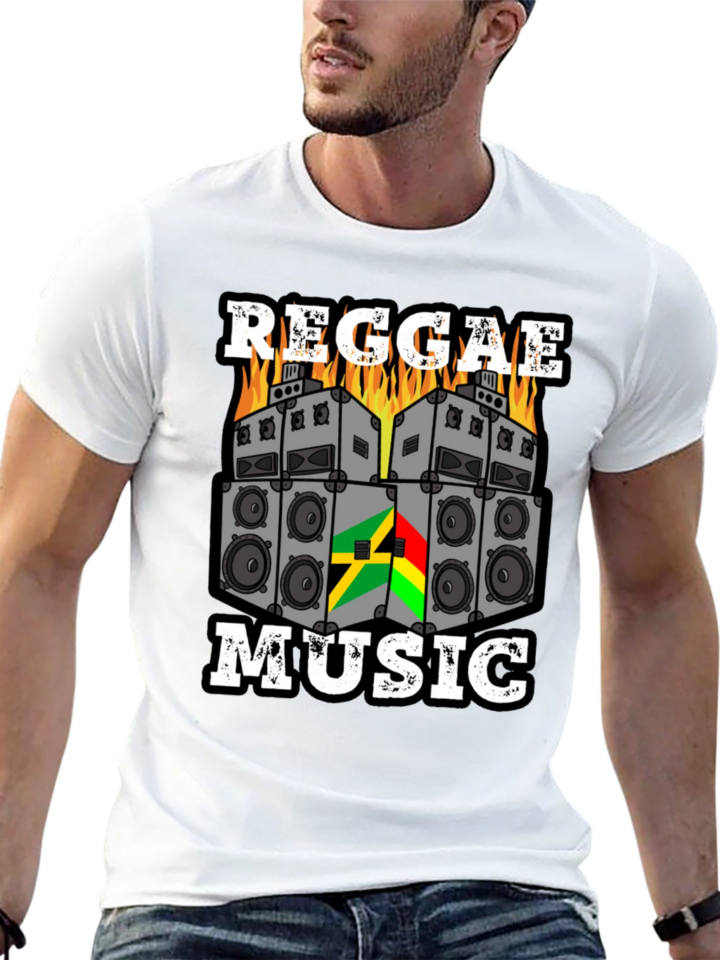 Reggae Music Graphic Tee - Black Cotton
