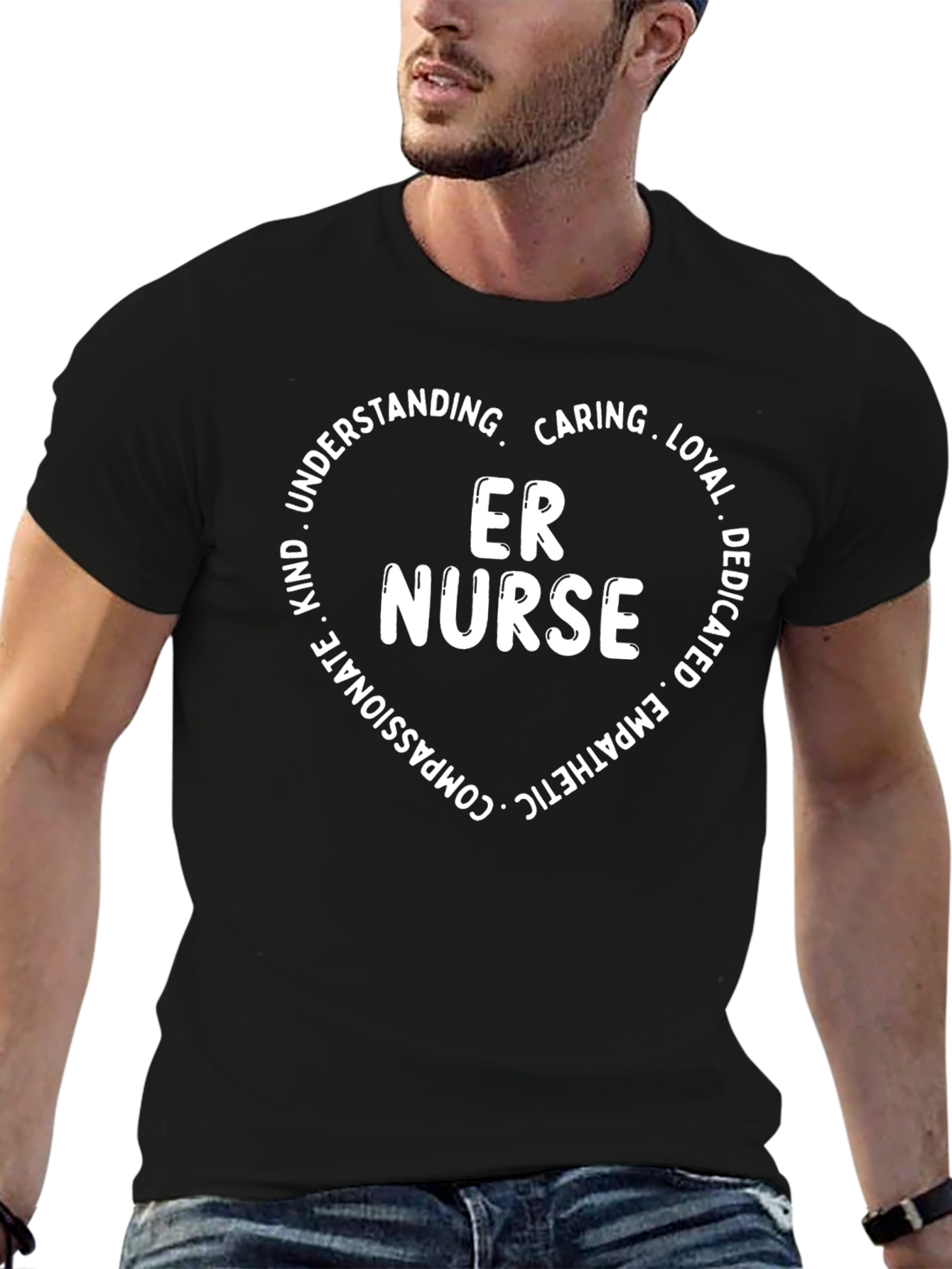 ER Nurse Heart T-Shirt - Caring Loyal Dedicated