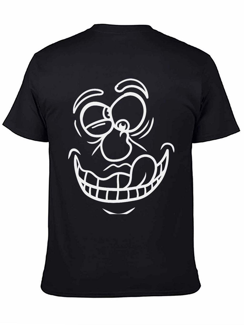 Cartoon Face Graphic T-Shirt - Black