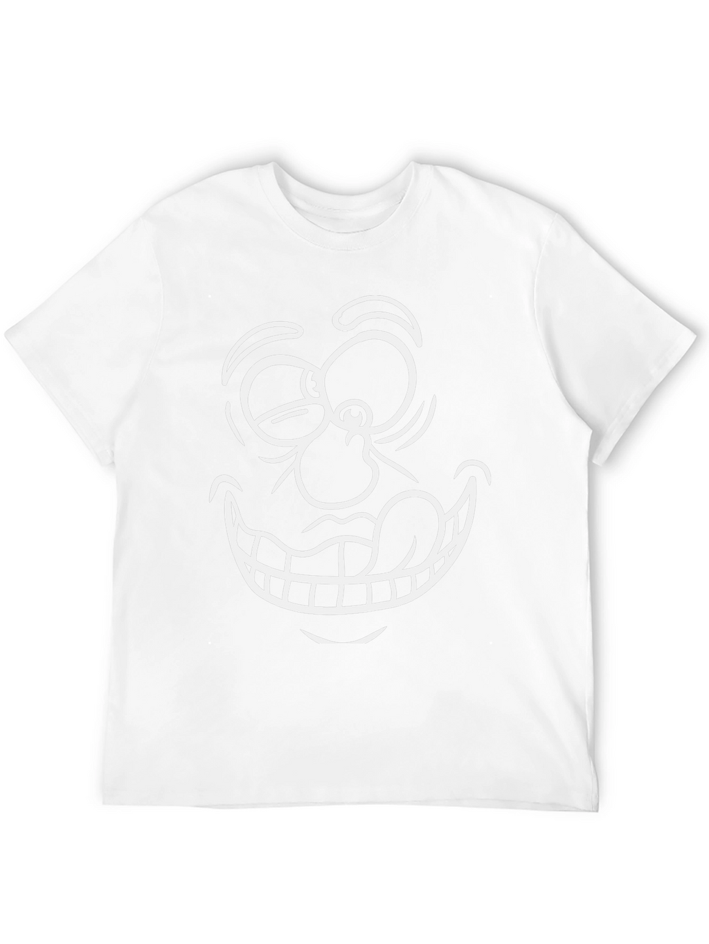 Cartoon Face Graphic T-Shirt - Black
