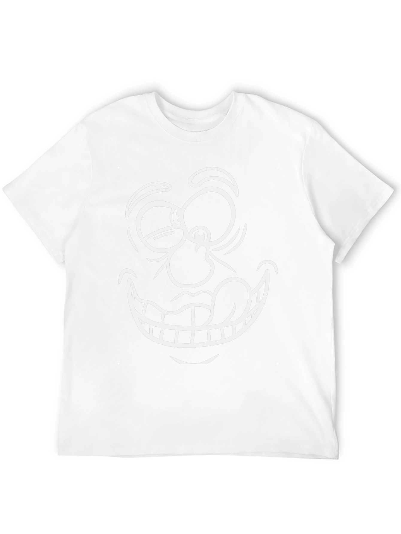 Cartoon Face Graphic T-Shirt - Black