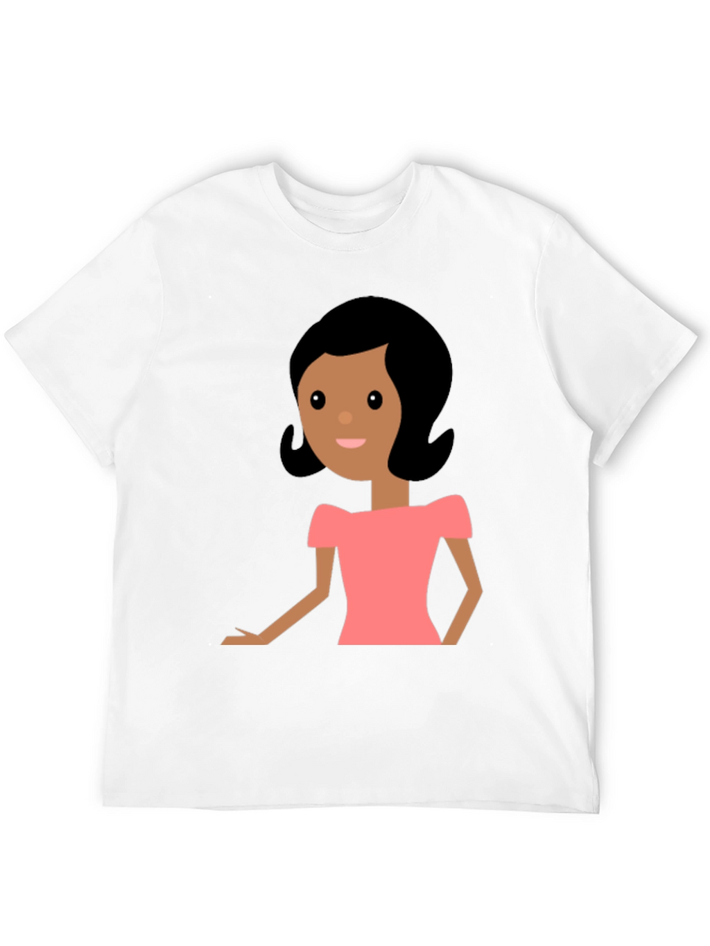 Cartoon Woman Graphic Black T-Shirt