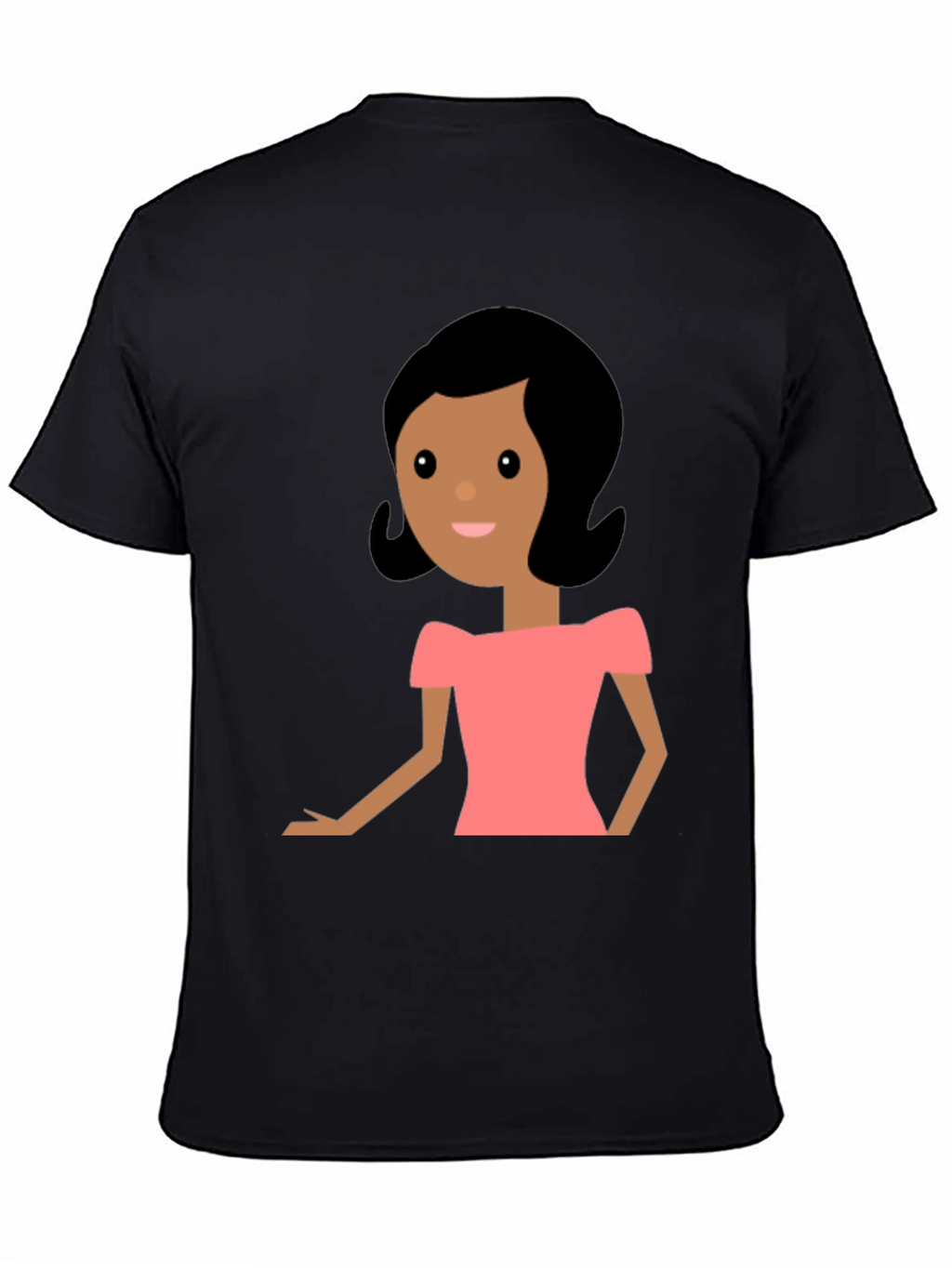 Cartoon Woman Graphic Black T-Shirt