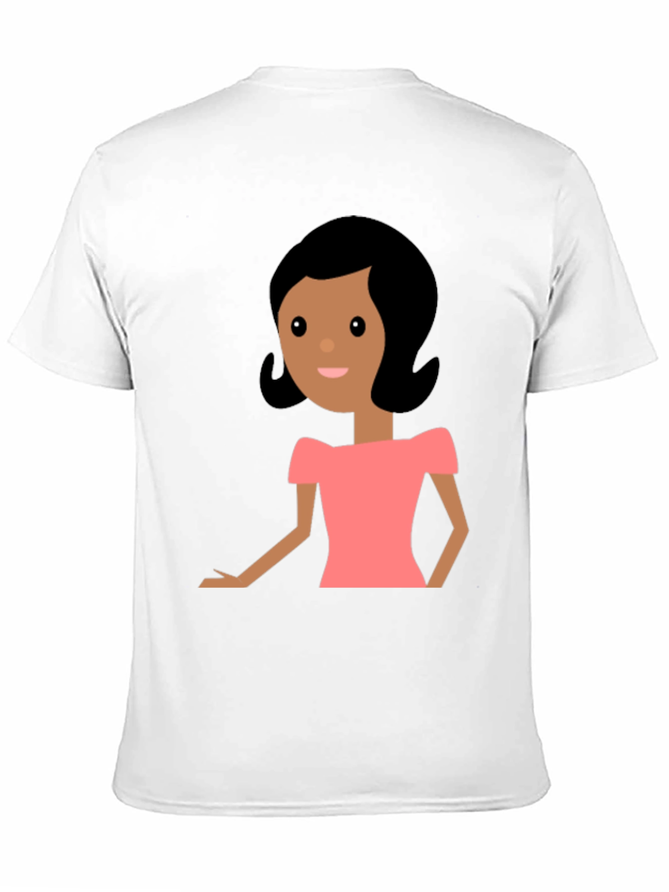 Cartoon Woman Graphic Black T-Shirt