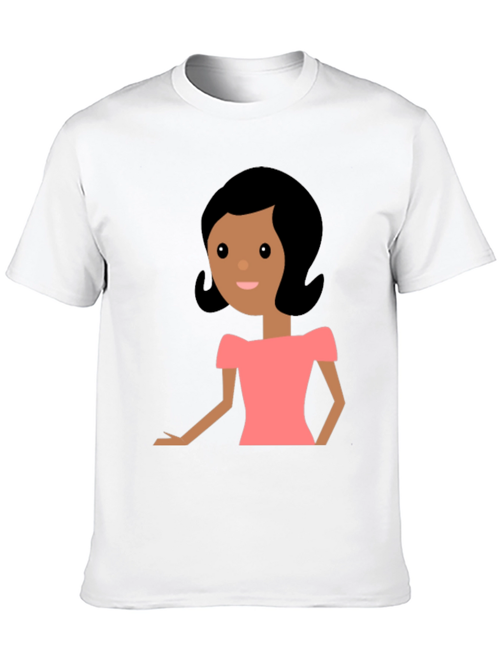 Cartoon Woman Graphic Black T-Shirt