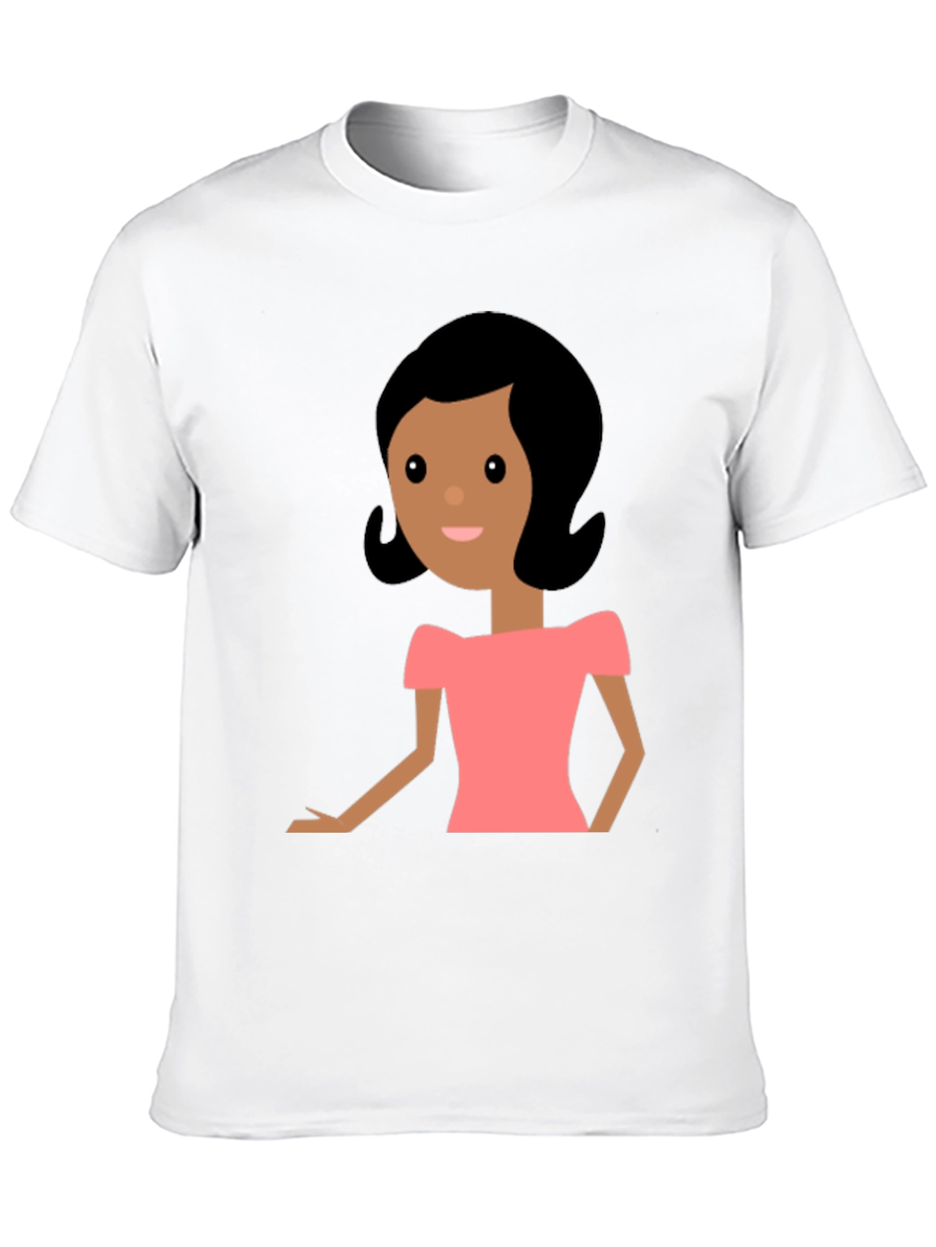 Cartoon Woman Graphic Black T-Shirt