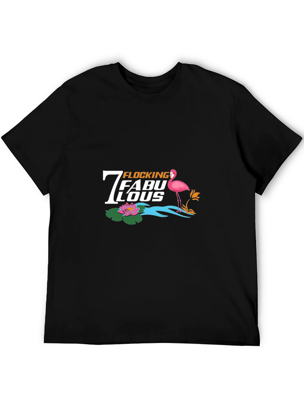 Flocking Fabulous Flamingo Graphic Tee - Black