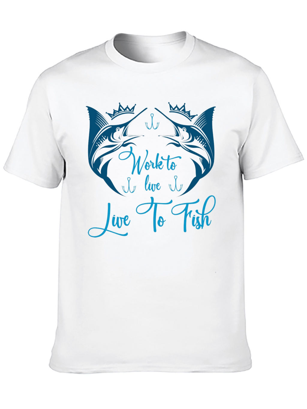 Work to Live Live to Fish Black T-Shirt