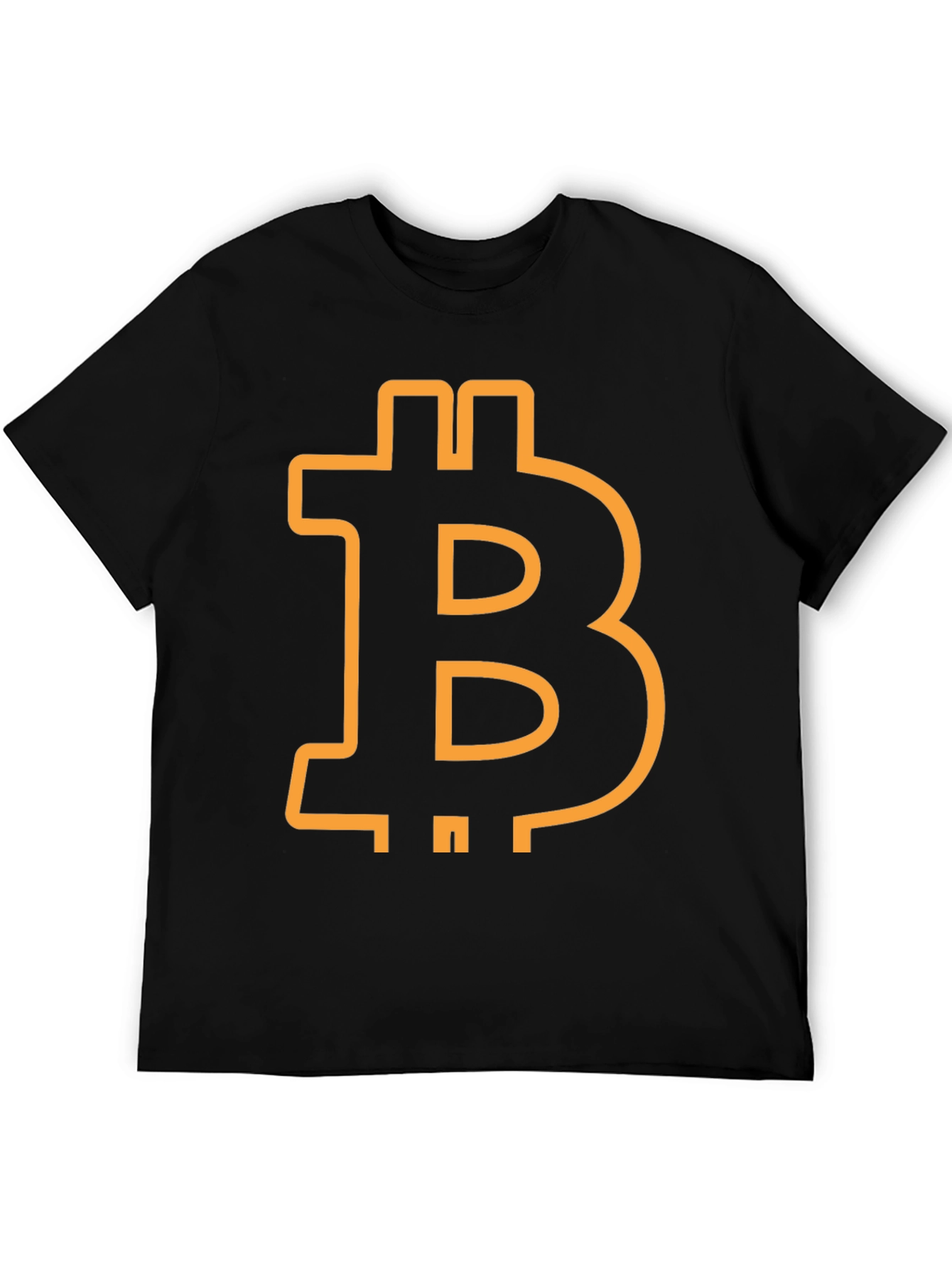 Bitcoin Symbol Graphic Tee - Black Cotton Blend
