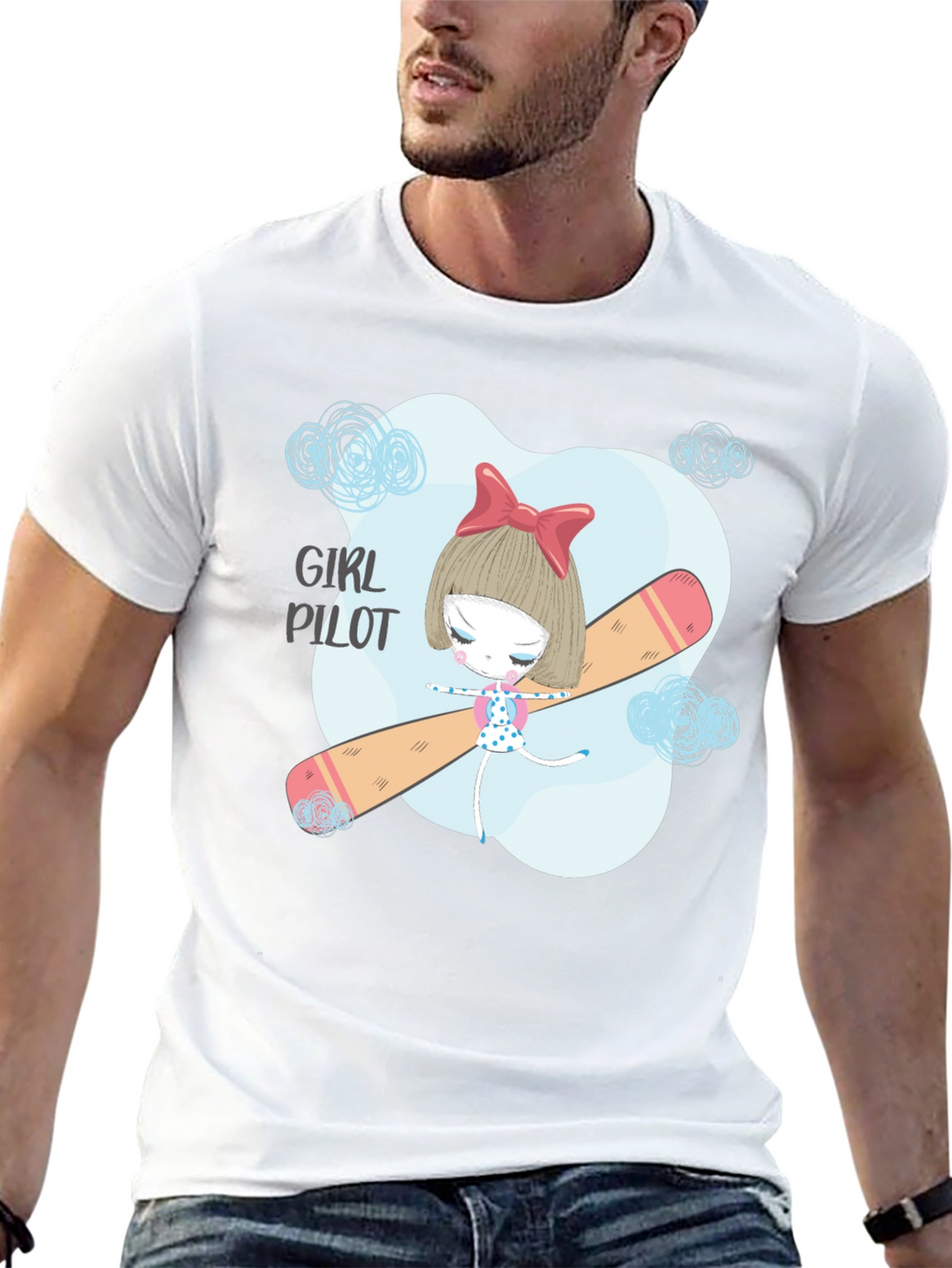 Girl Pilot Tee - Cute Graphic Design