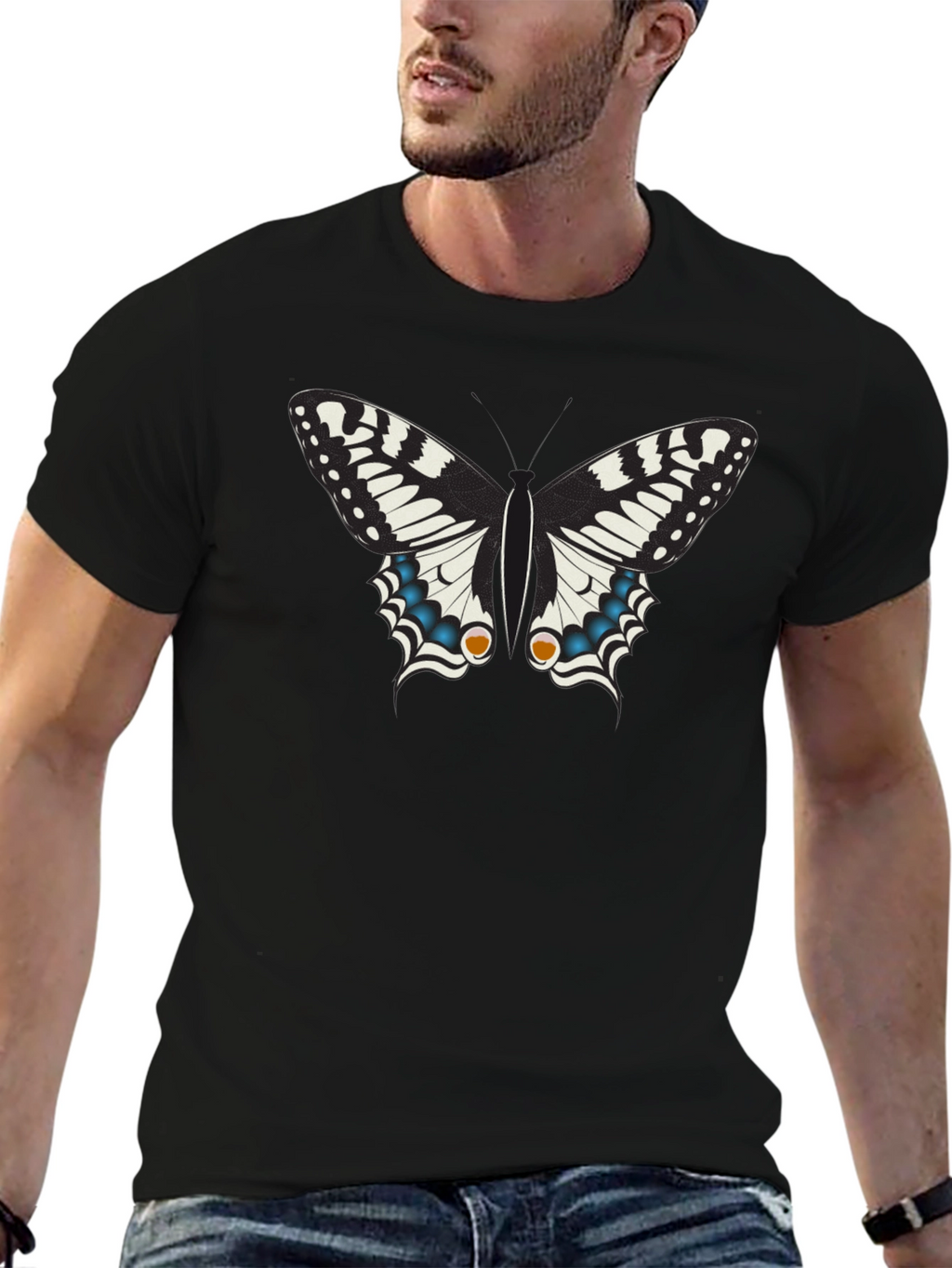 Butterfly Graphic Black T-Shirt