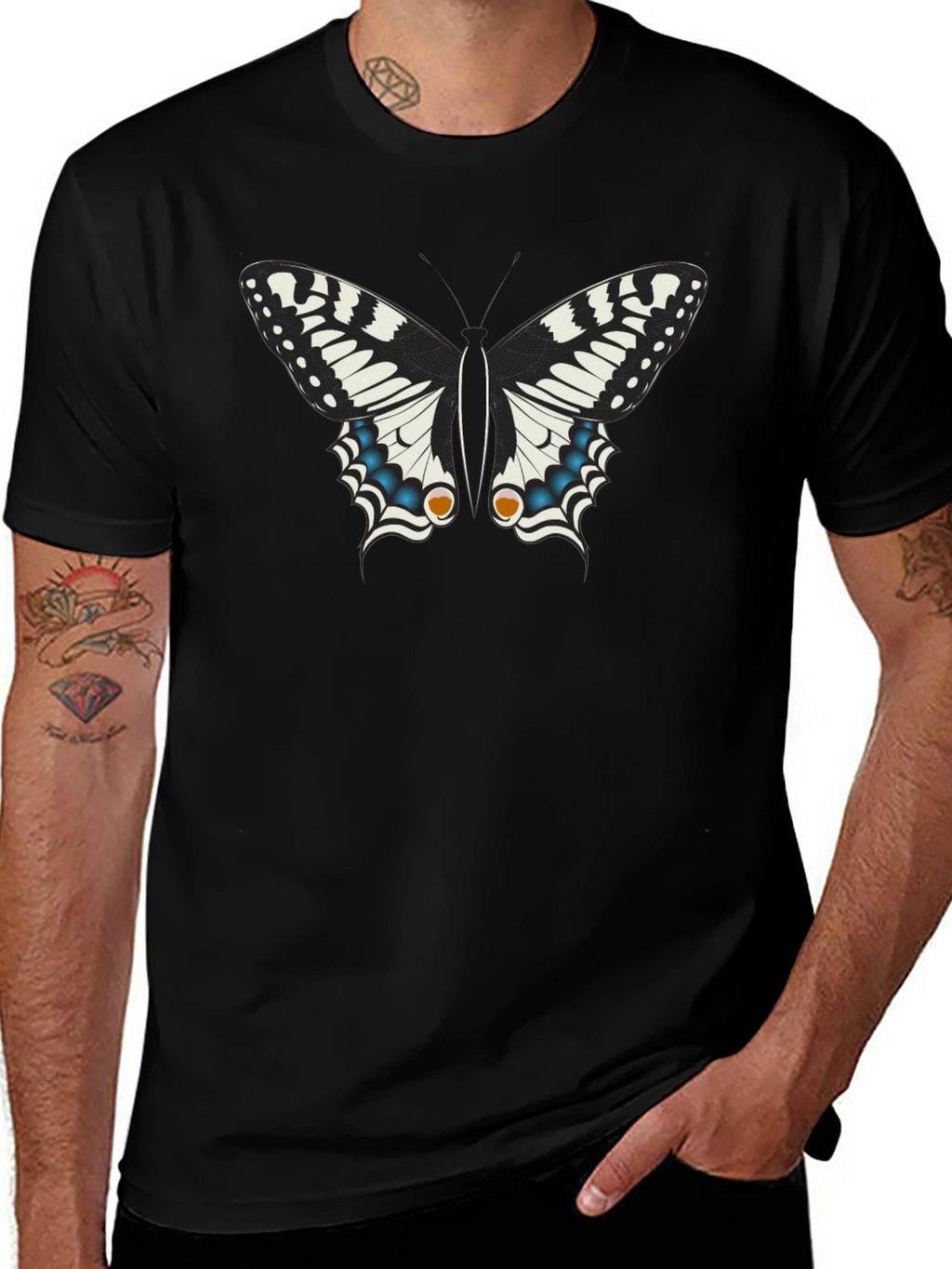 Butterfly Graphic Black T-Shirt