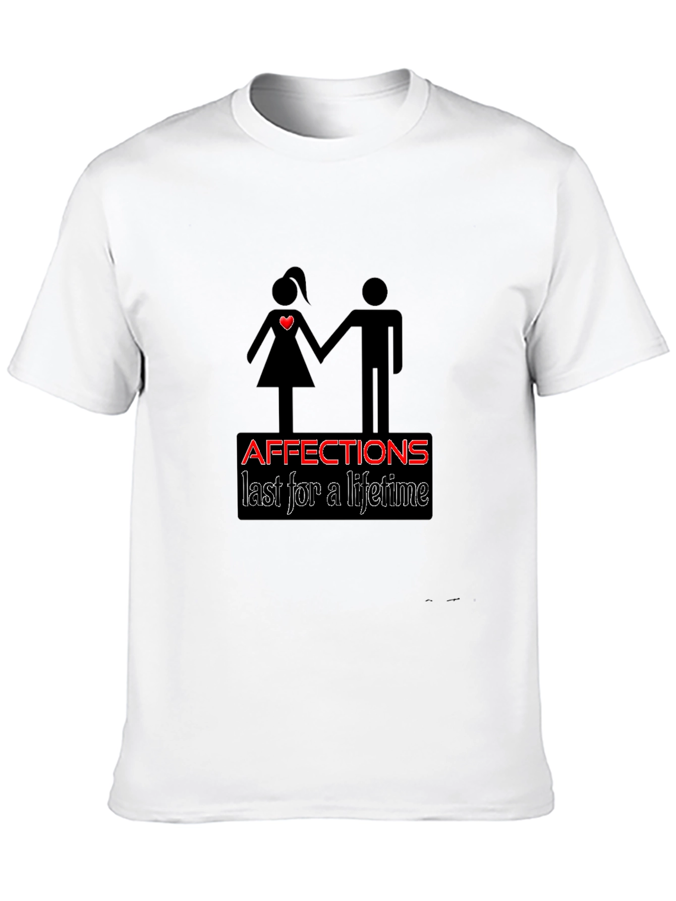 Affection Lasts A Lifetime Black Graphic T-Shirt