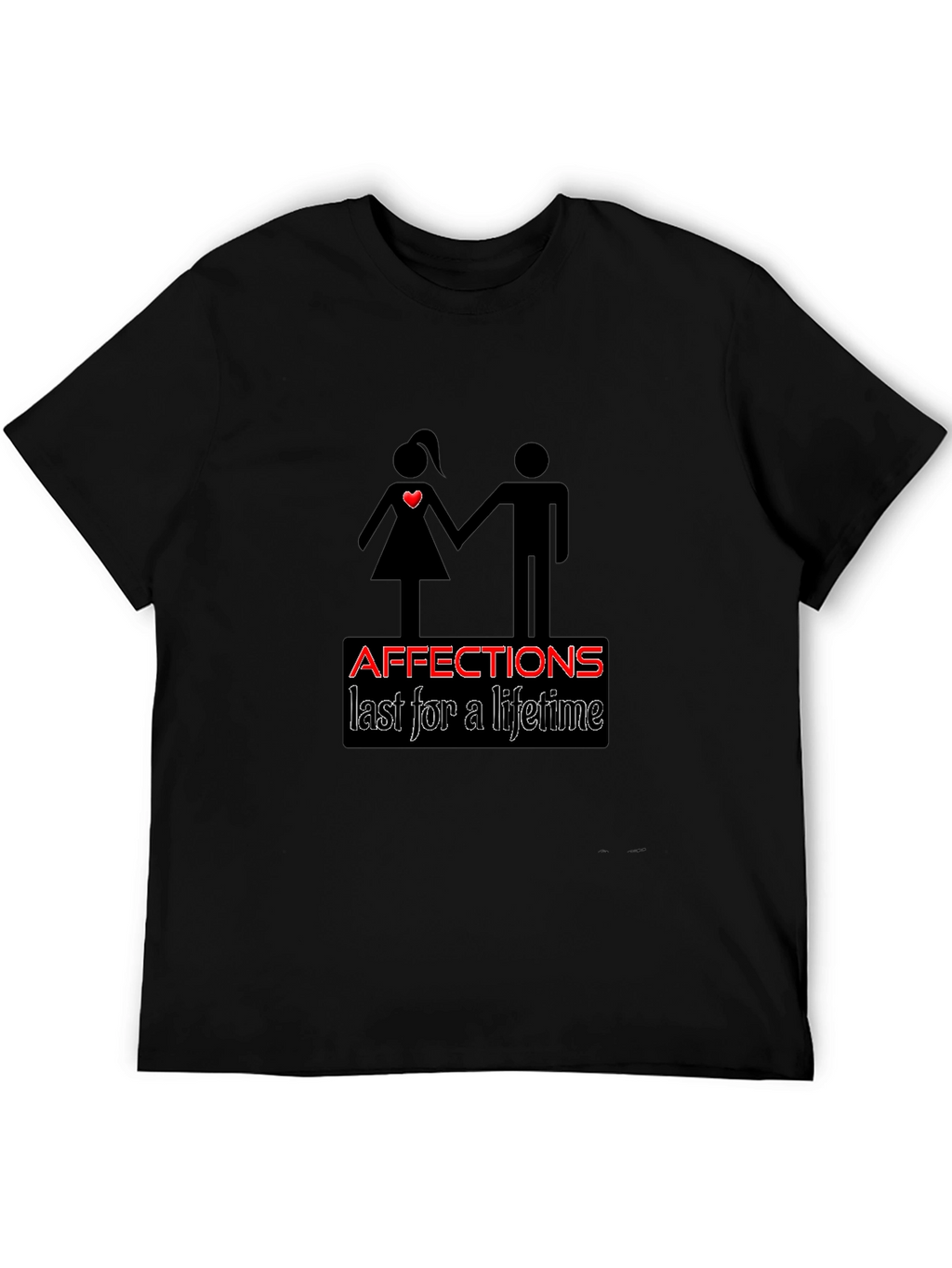 Affection Lasts A Lifetime Black Graphic T-Shirt