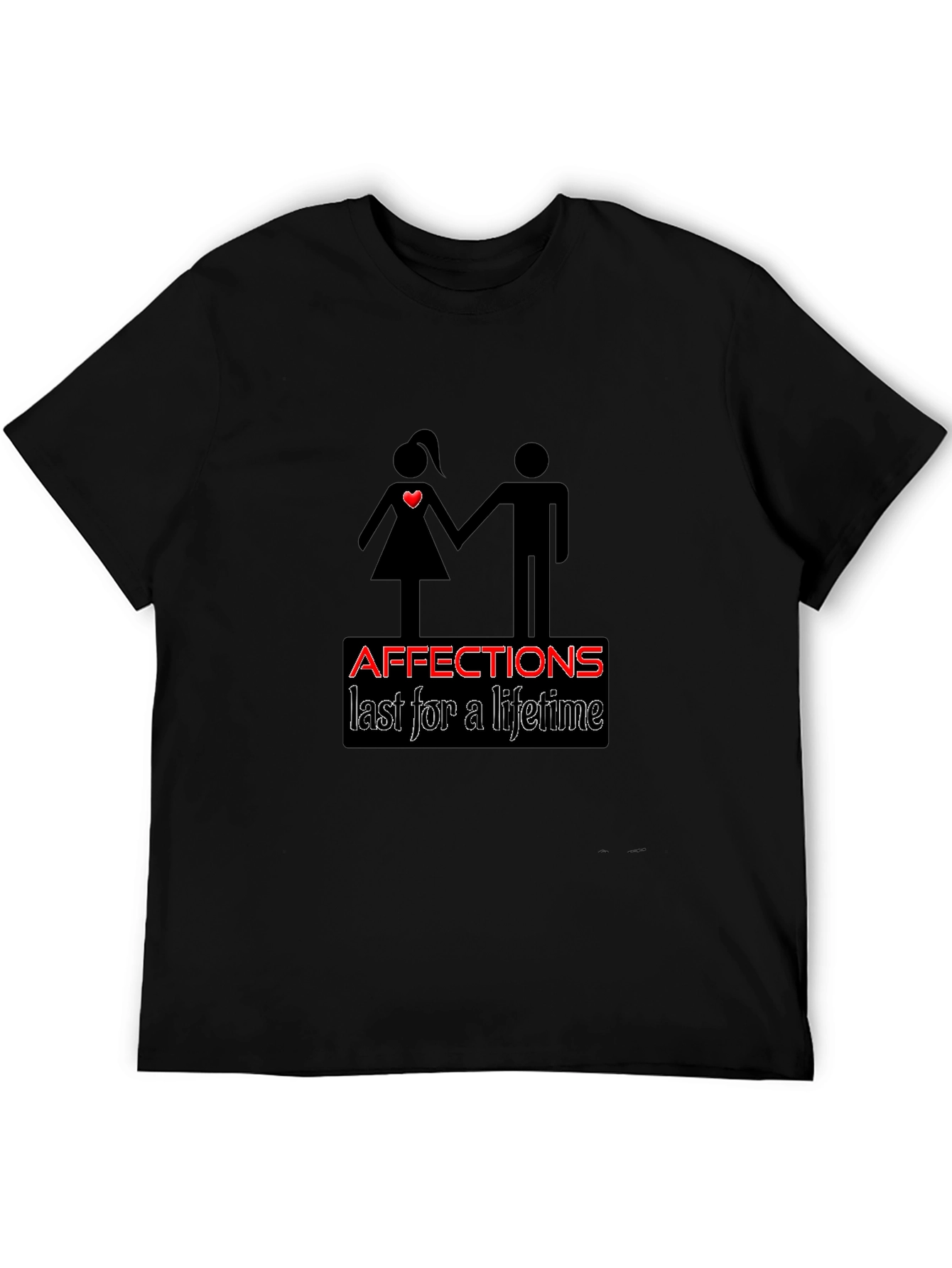 Affection Lasts A Lifetime Black Graphic T-Shirt