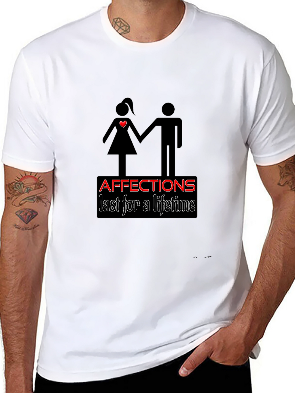 Affection Lasts A Lifetime Black Graphic T-Shirt