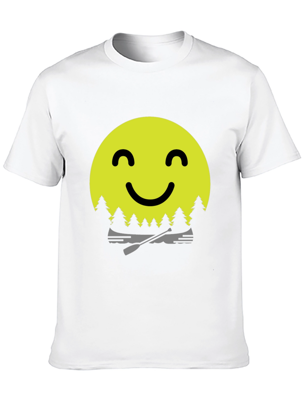 Smiley Face Camping T-Shirt - Adventure Awaits!