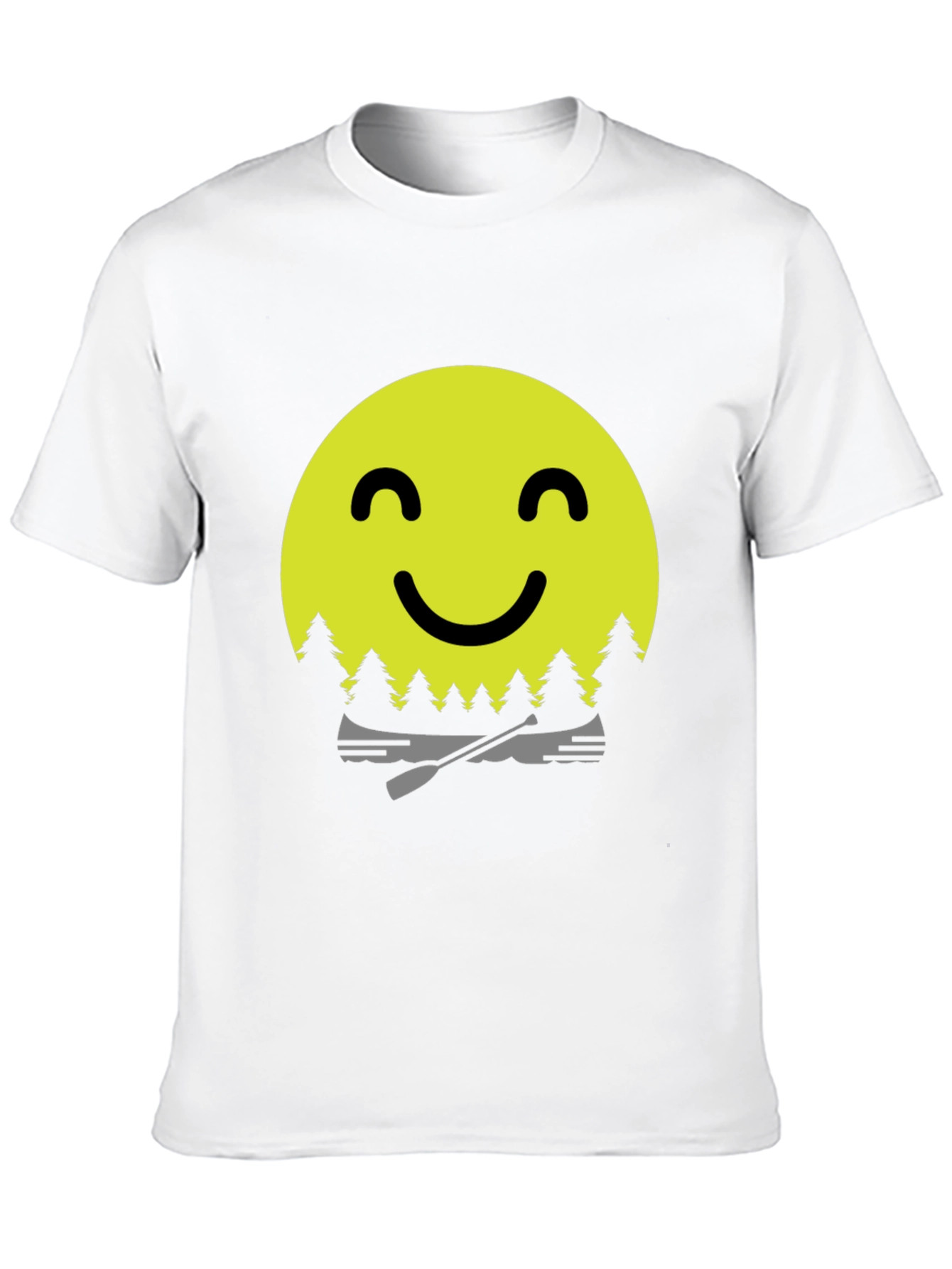 Smiley Face Camping T-Shirt - Adventure Awaits!