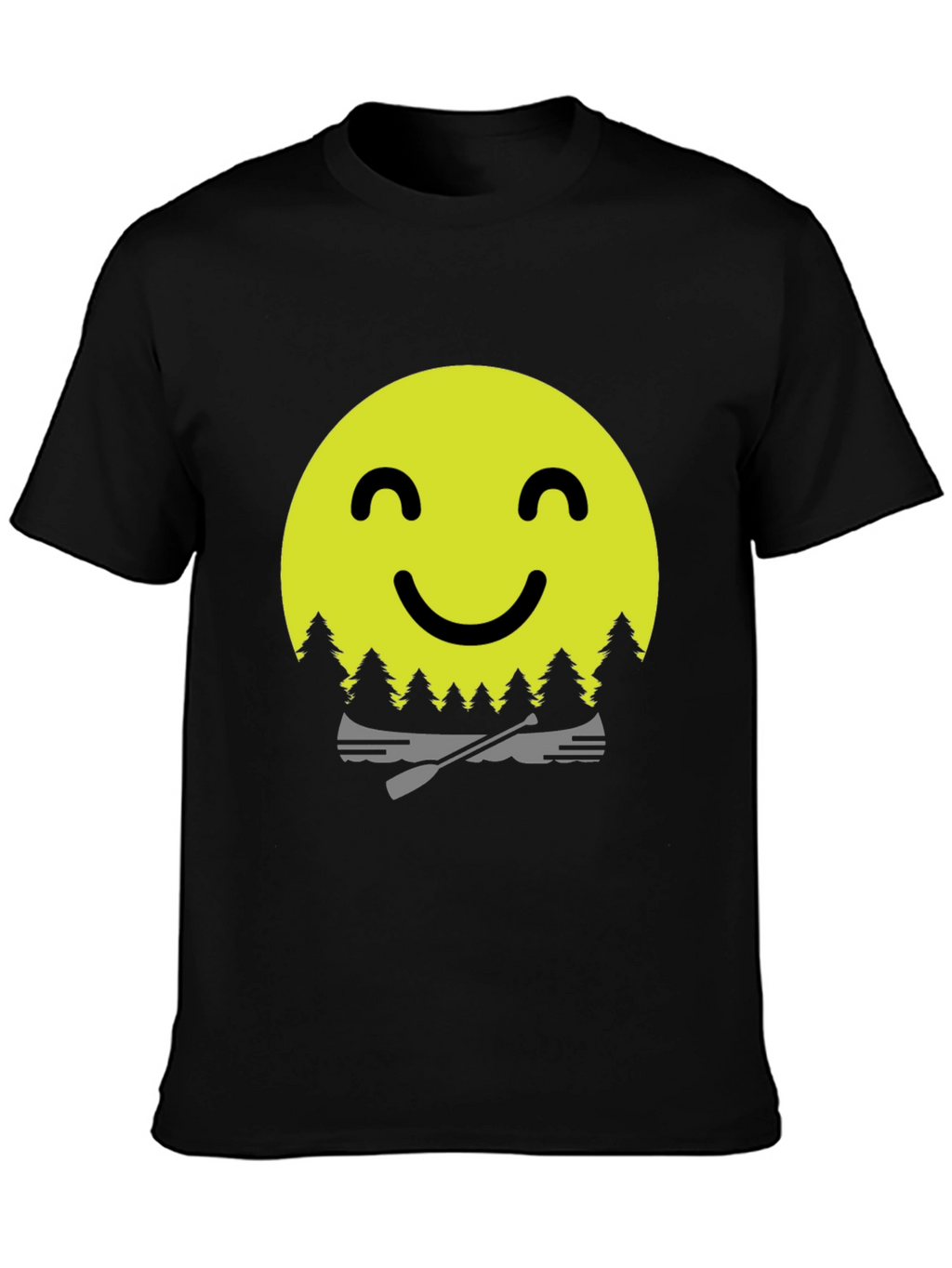 Smiley Face Camping T-Shirt - Adventure Awaits!