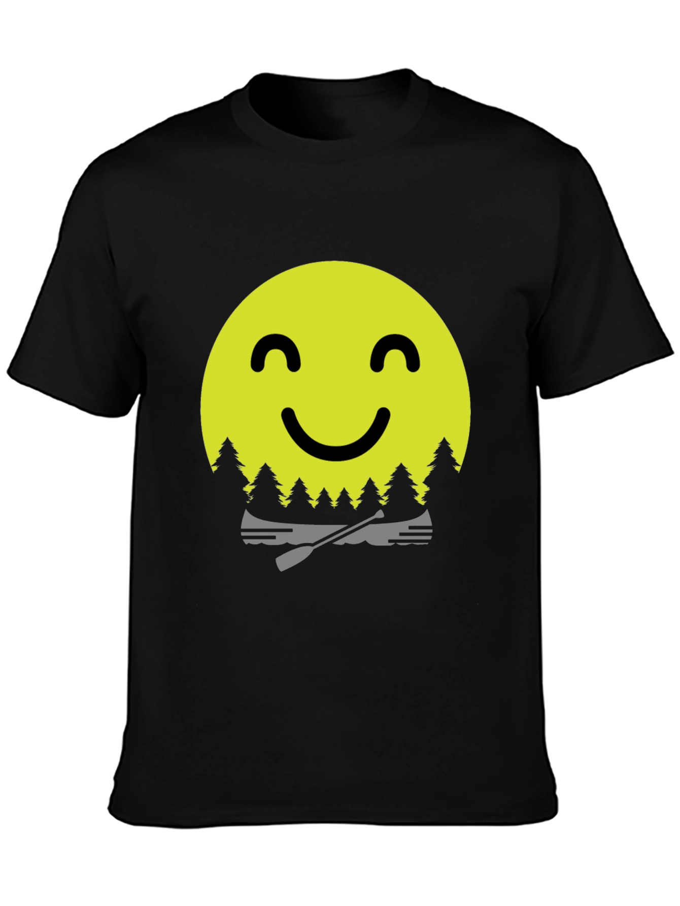 Smiley Face Camping T-Shirt - Adventure Awaits!