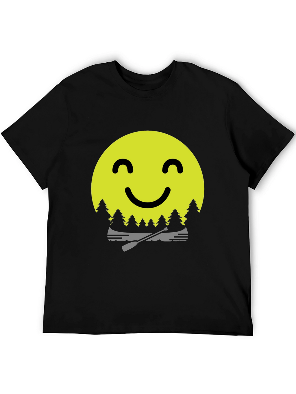 Smiley Face Camping T-Shirt - Adventure Awaits!