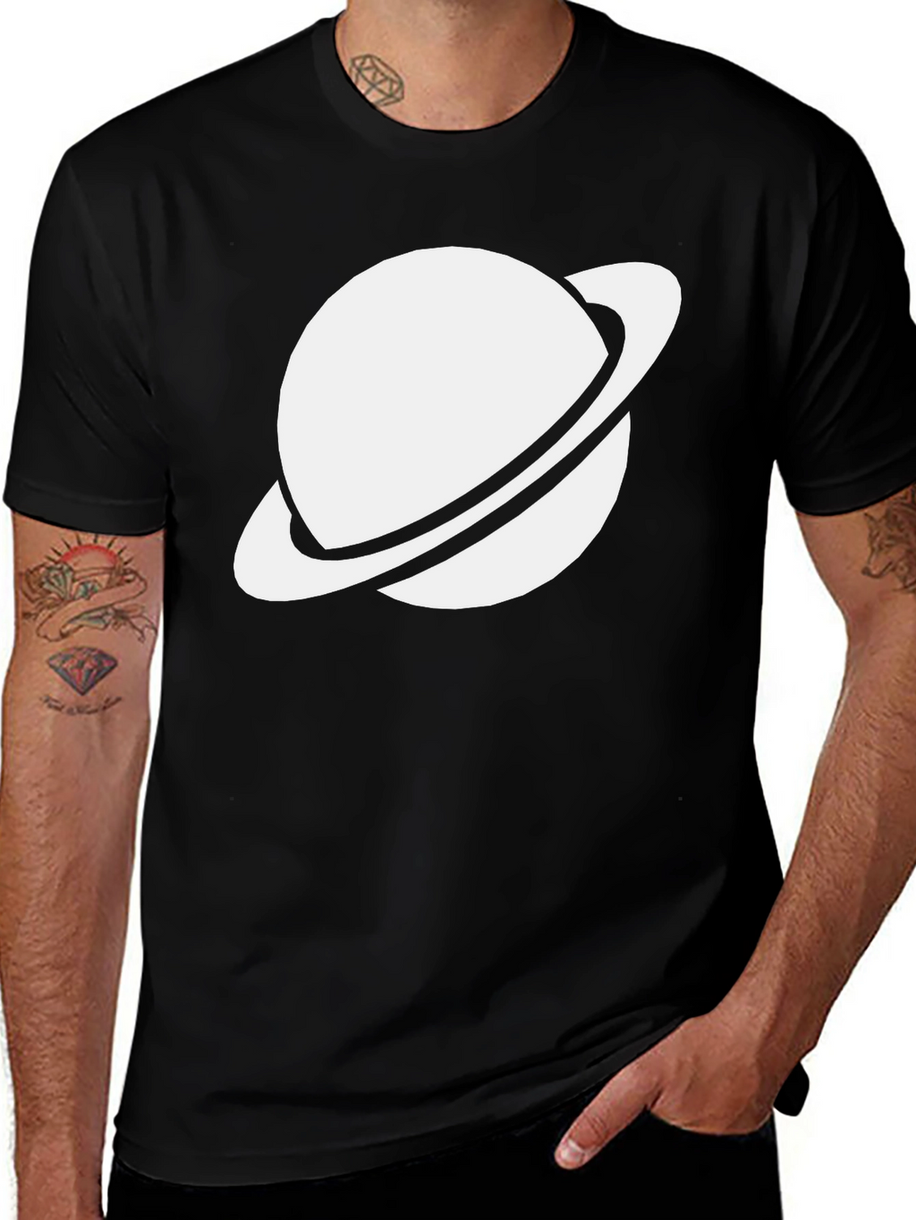 Saturn Graphic Tee - Trendy Space Shirt